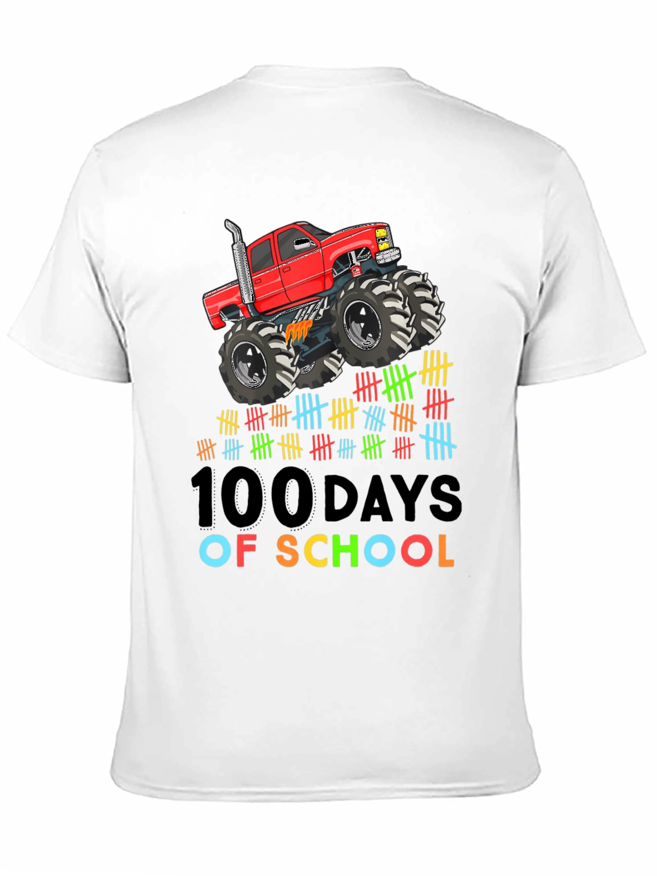 100 Days of School Monster Truck Kids T-Shirt