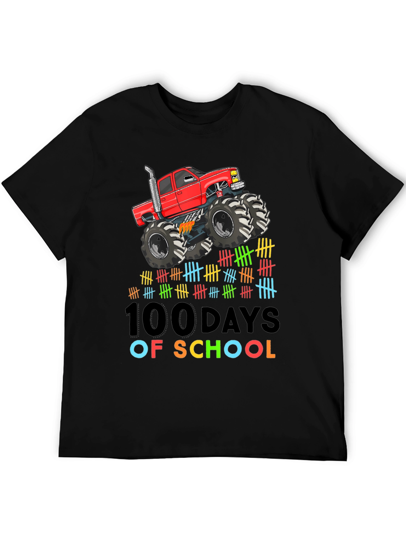100 Days of School Monster Truck Kids T-Shirt
