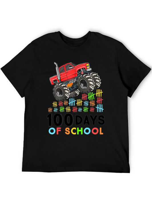 100 Days of School Monster Truck Kids T-Shirt