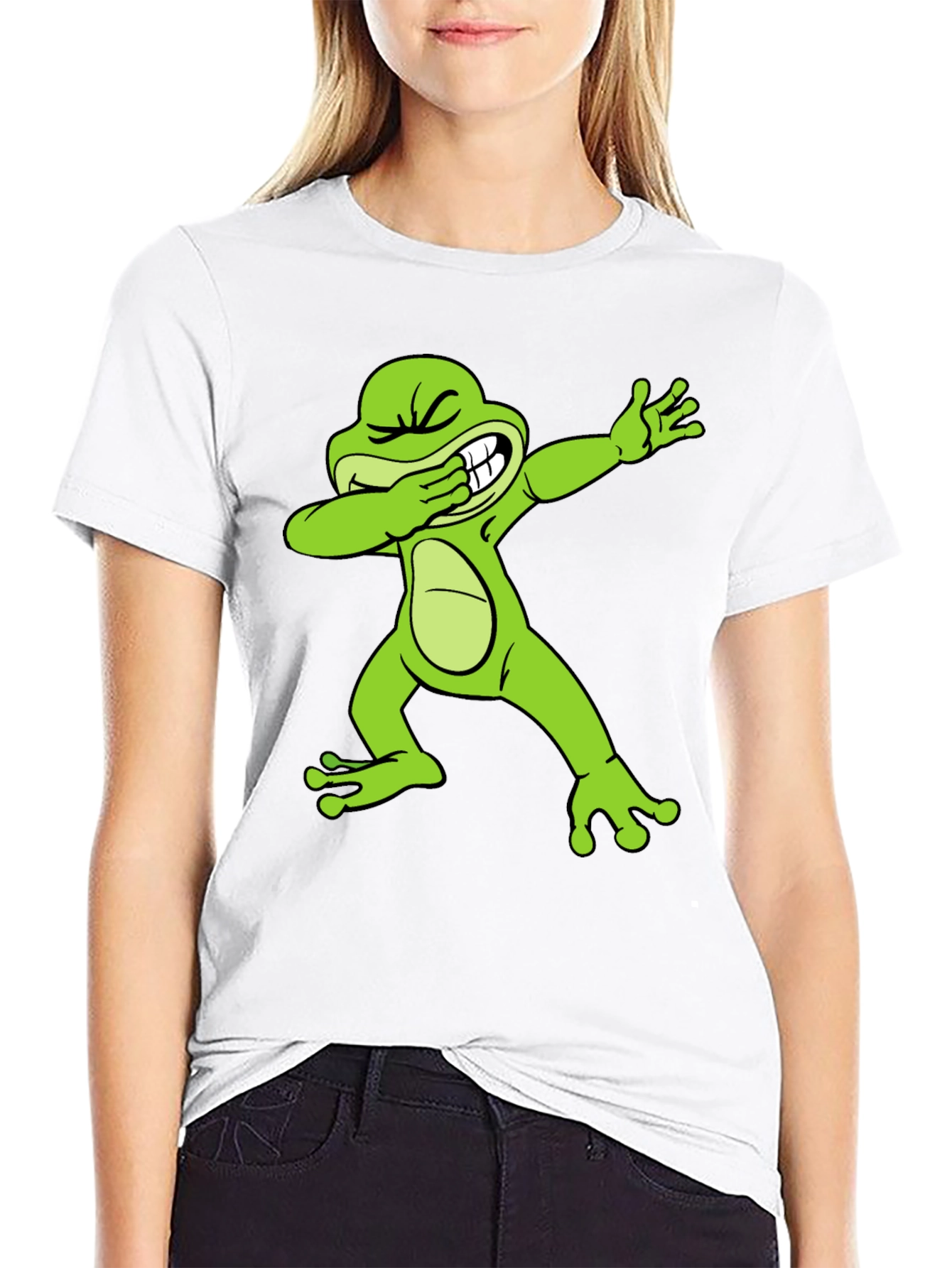 Dabbing Frog Graphic Tee - Trendy Novelty T-Shirt