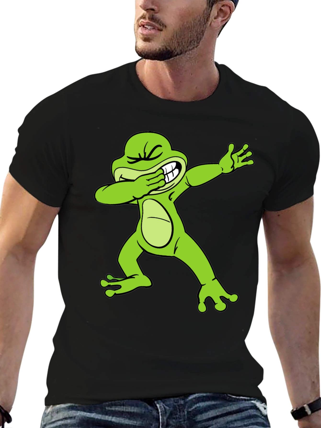 Dabbing Frog Graphic Tee - Trendy Novelty T-Shirt