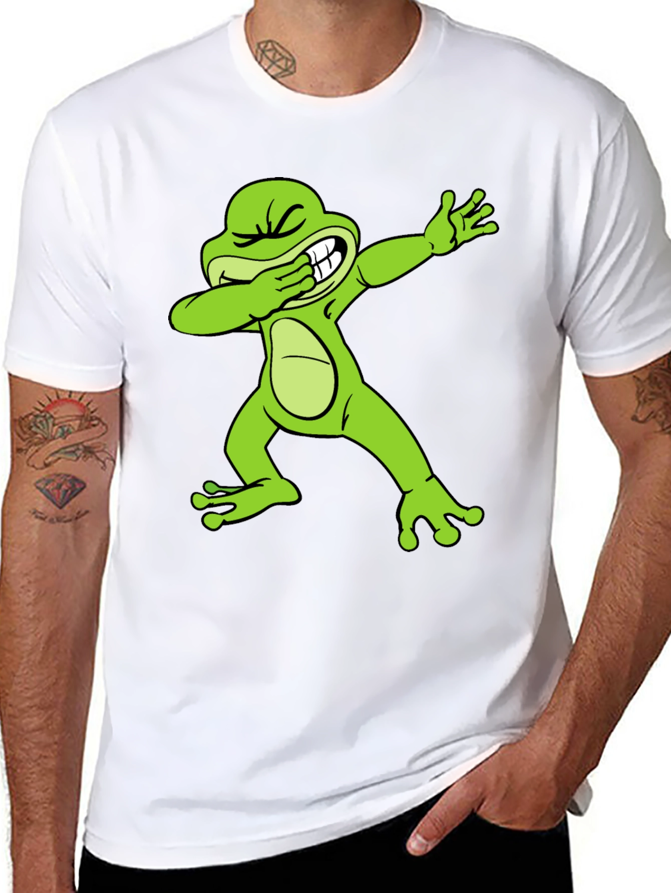 Dabbing Frog Graphic Tee - Trendy Novelty T-Shirt