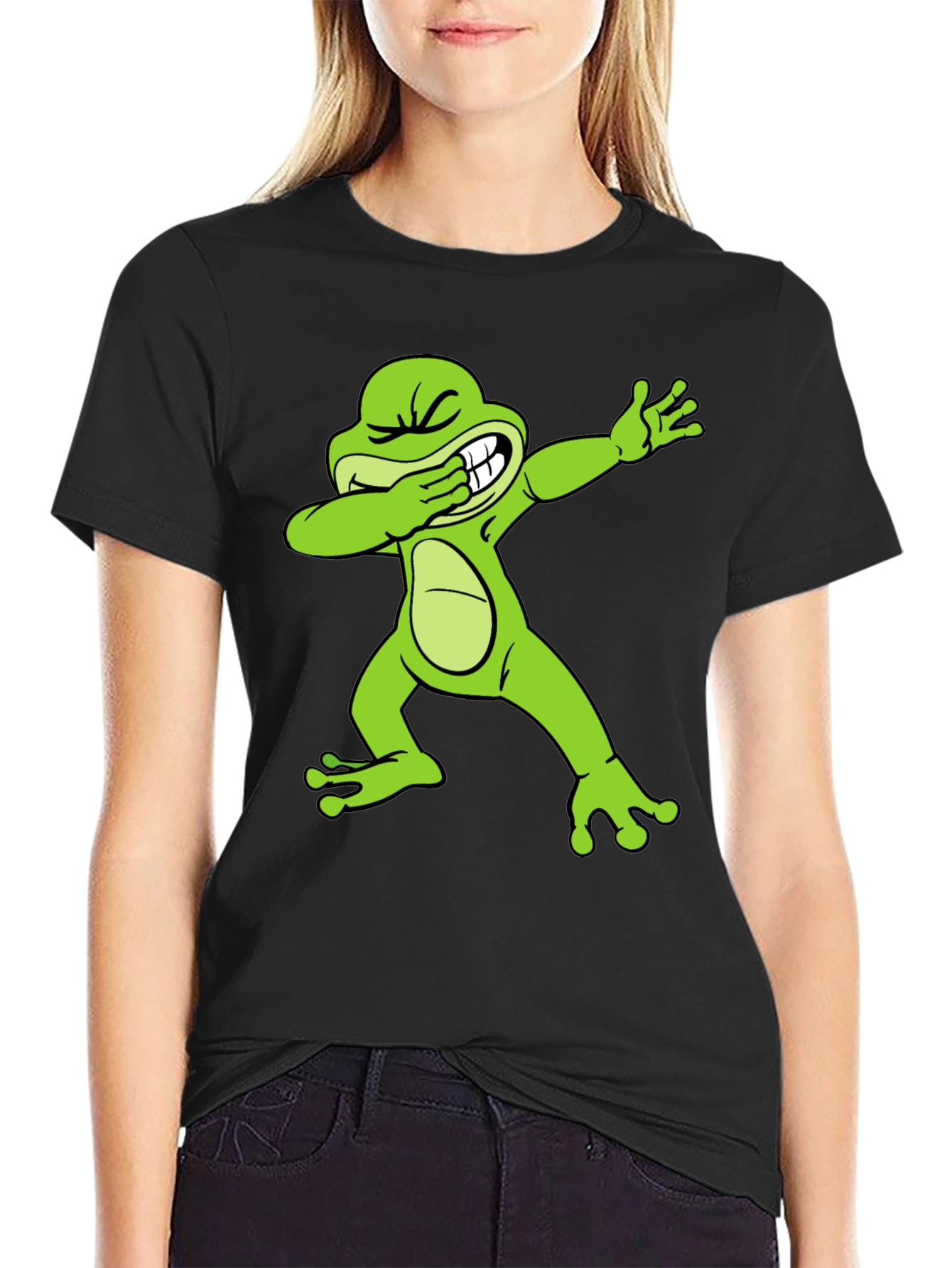 Dabbing Frog Graphic Tee - Trendy Novelty T-Shirt