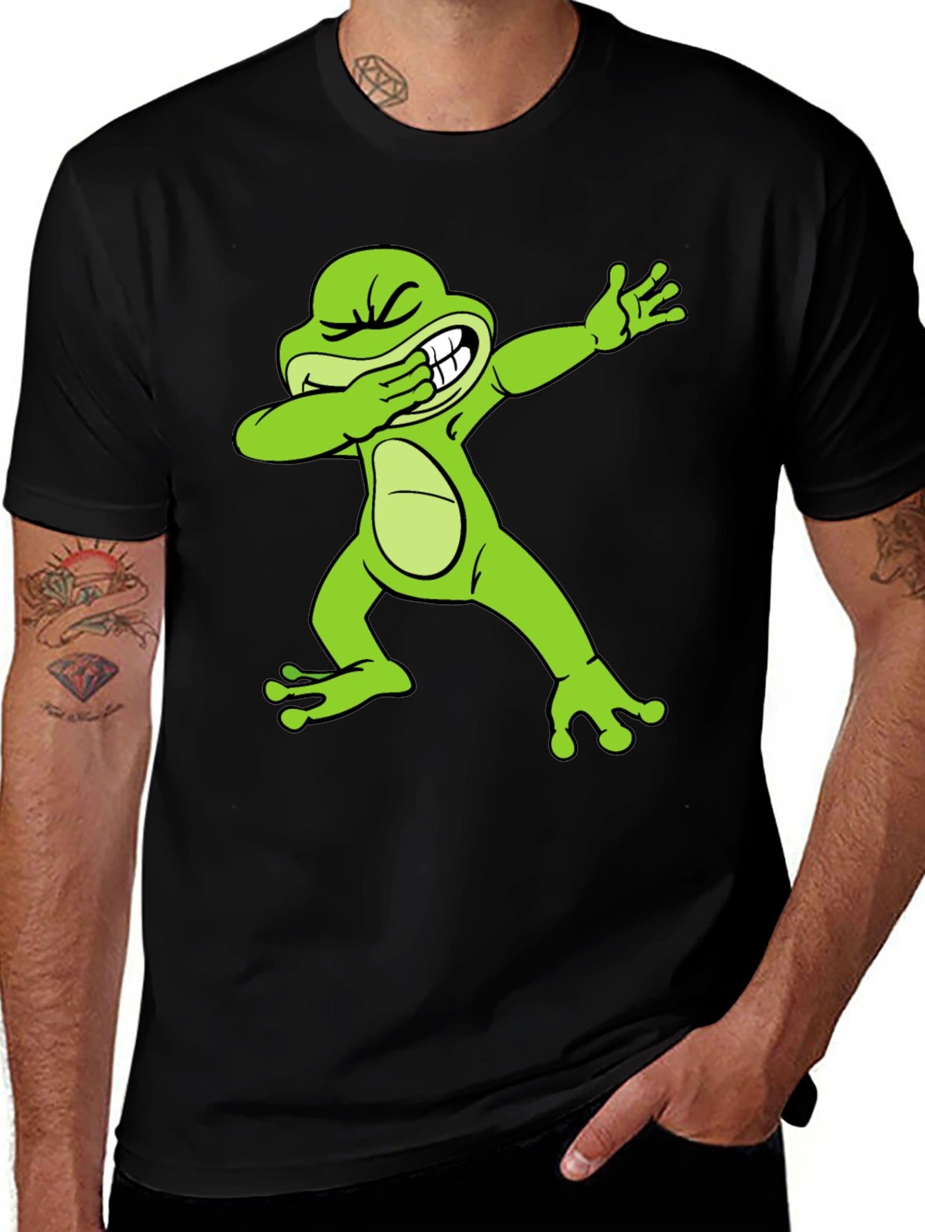 Dabbing Frog Graphic Tee - Trendy Novelty T-Shirt