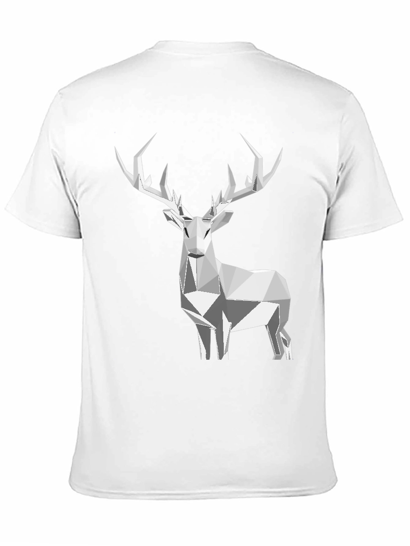 Geometric Deer Graphic Tee - Black