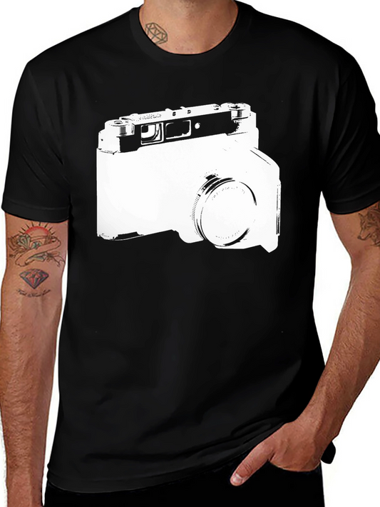 Retro Camera Graphic T-Shirt - Black