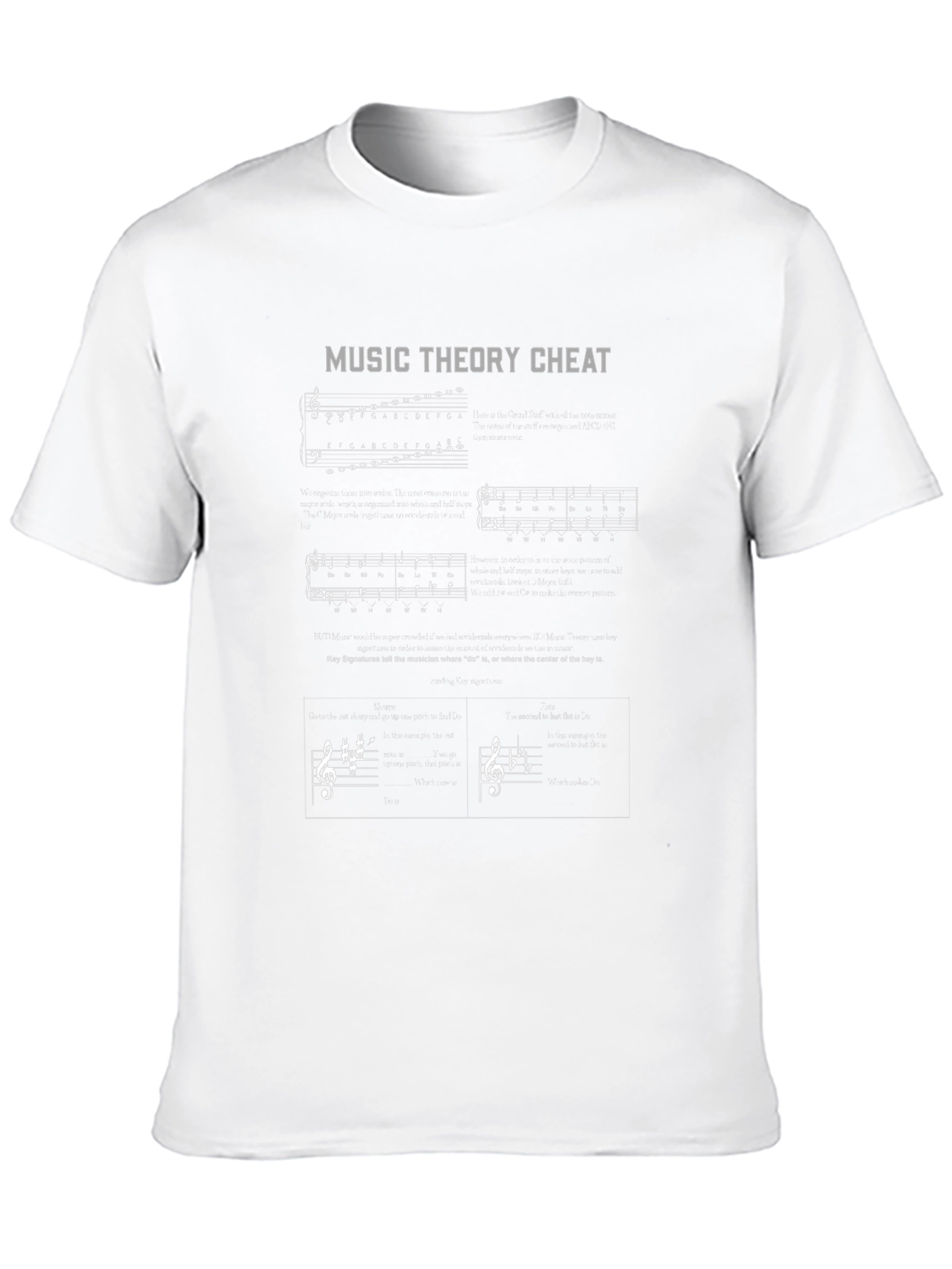 Music Theory Cheat Sheet Graphic T-Shirt