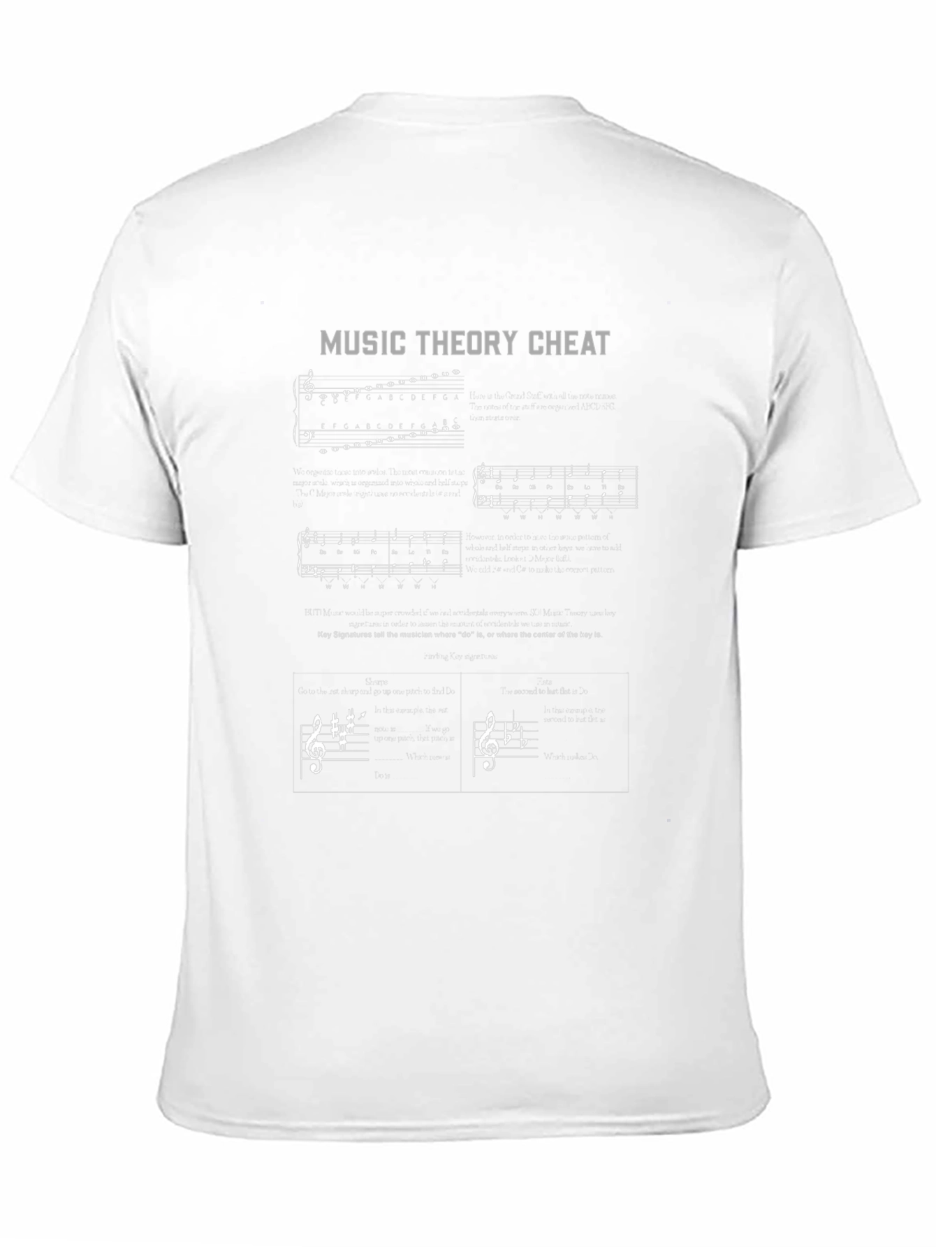 Music Theory Cheat Sheet Graphic T-Shirt