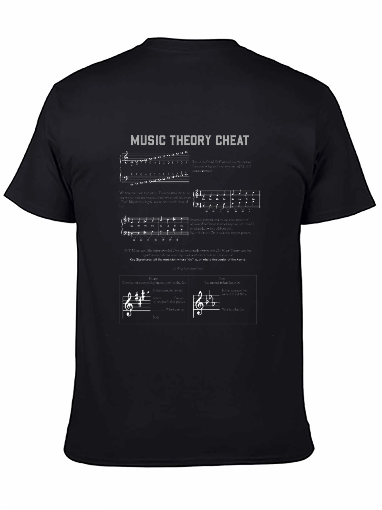 Music Theory Cheat Sheet Graphic T-Shirt