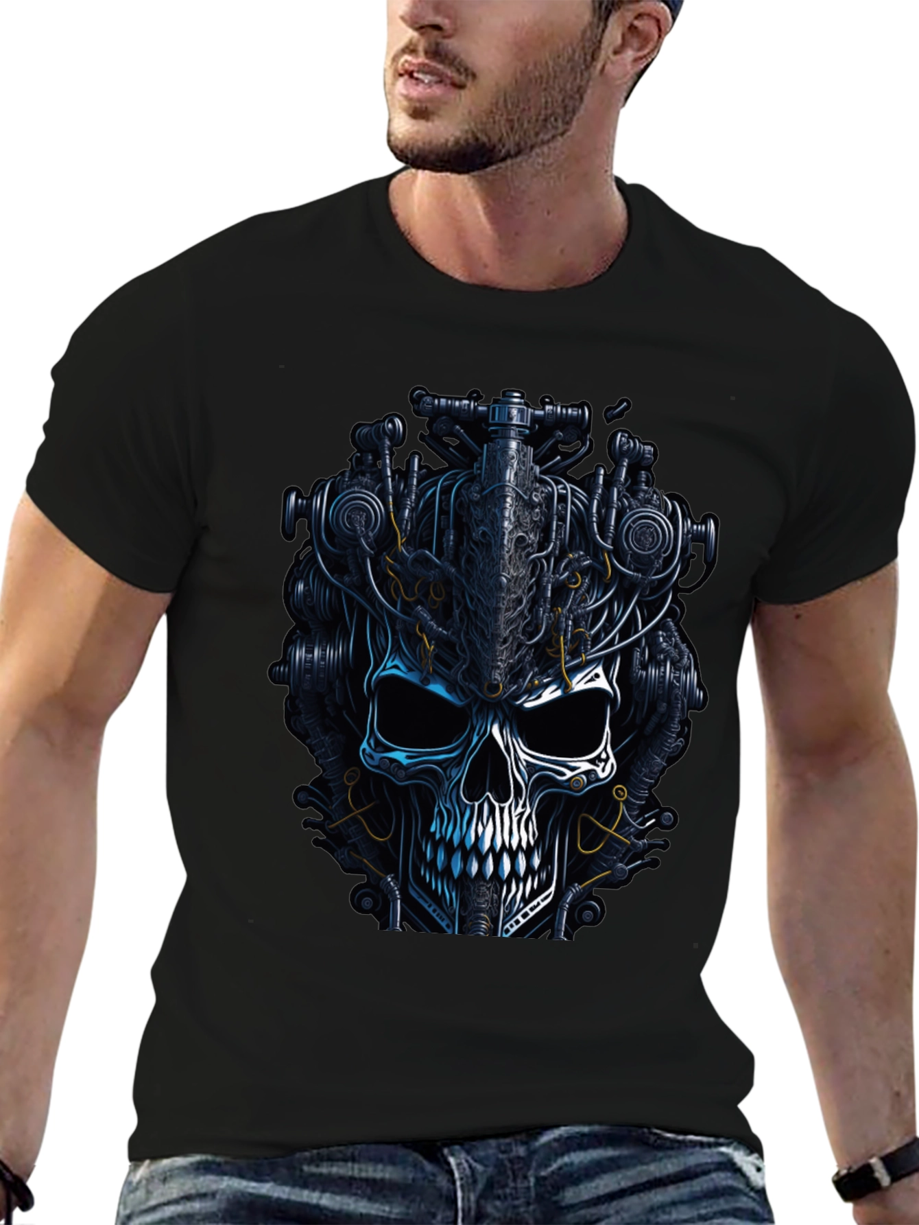 Steampunk Skull Graphic T-Shirt - Dark Mechanic