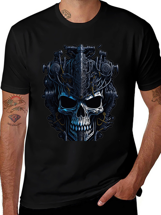 Steampunk Skull Graphic T-Shirt - Dark Mechanic