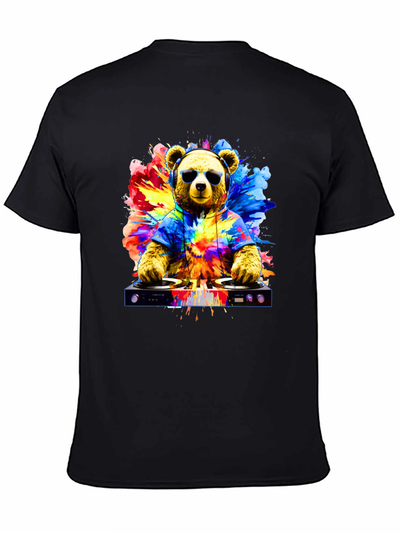 DJ Bear Graphic Tee - Cool Party Animal T-Shirt