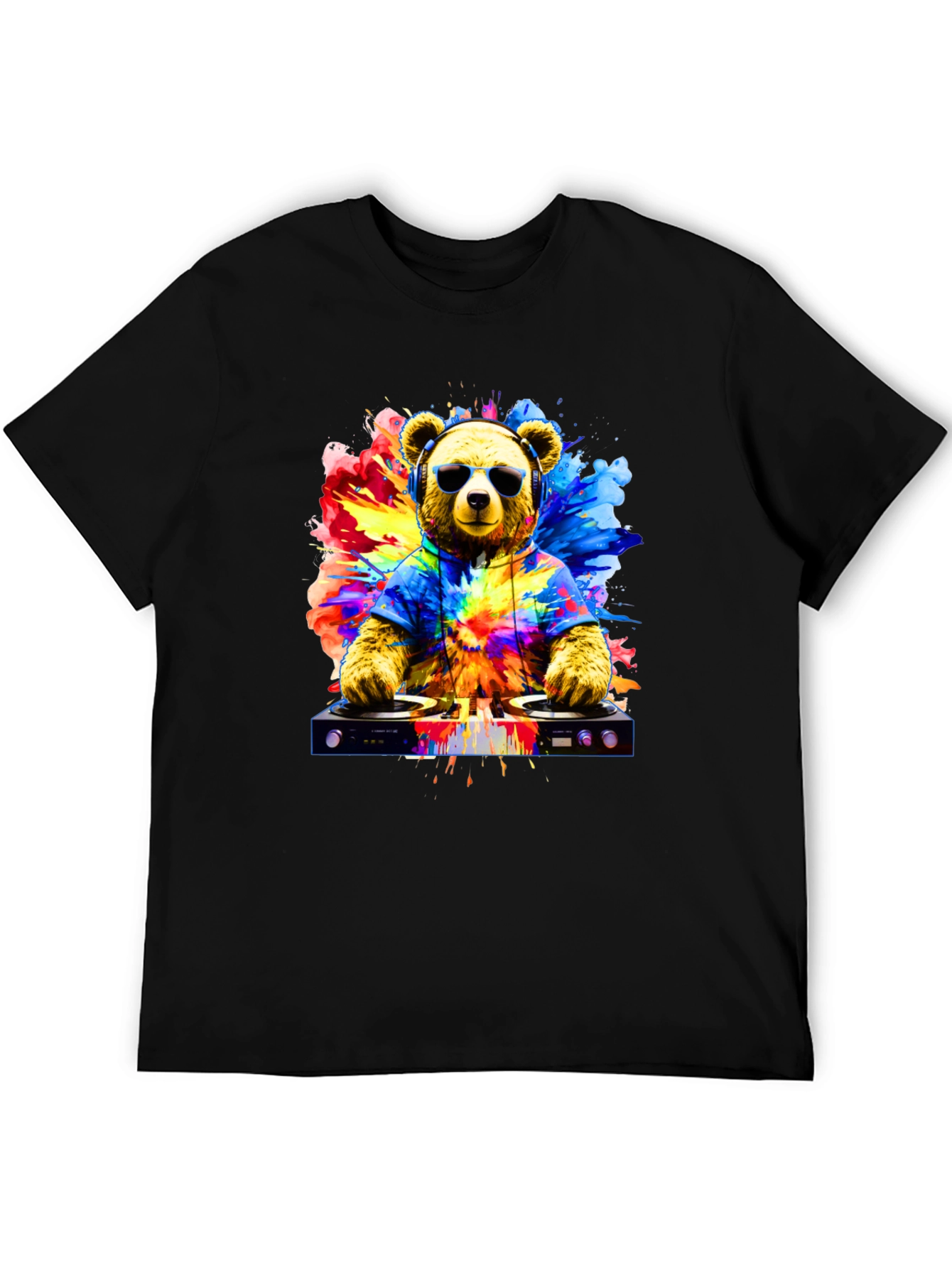 DJ Bear Graphic Tee - Cool Party Animal T-Shirt