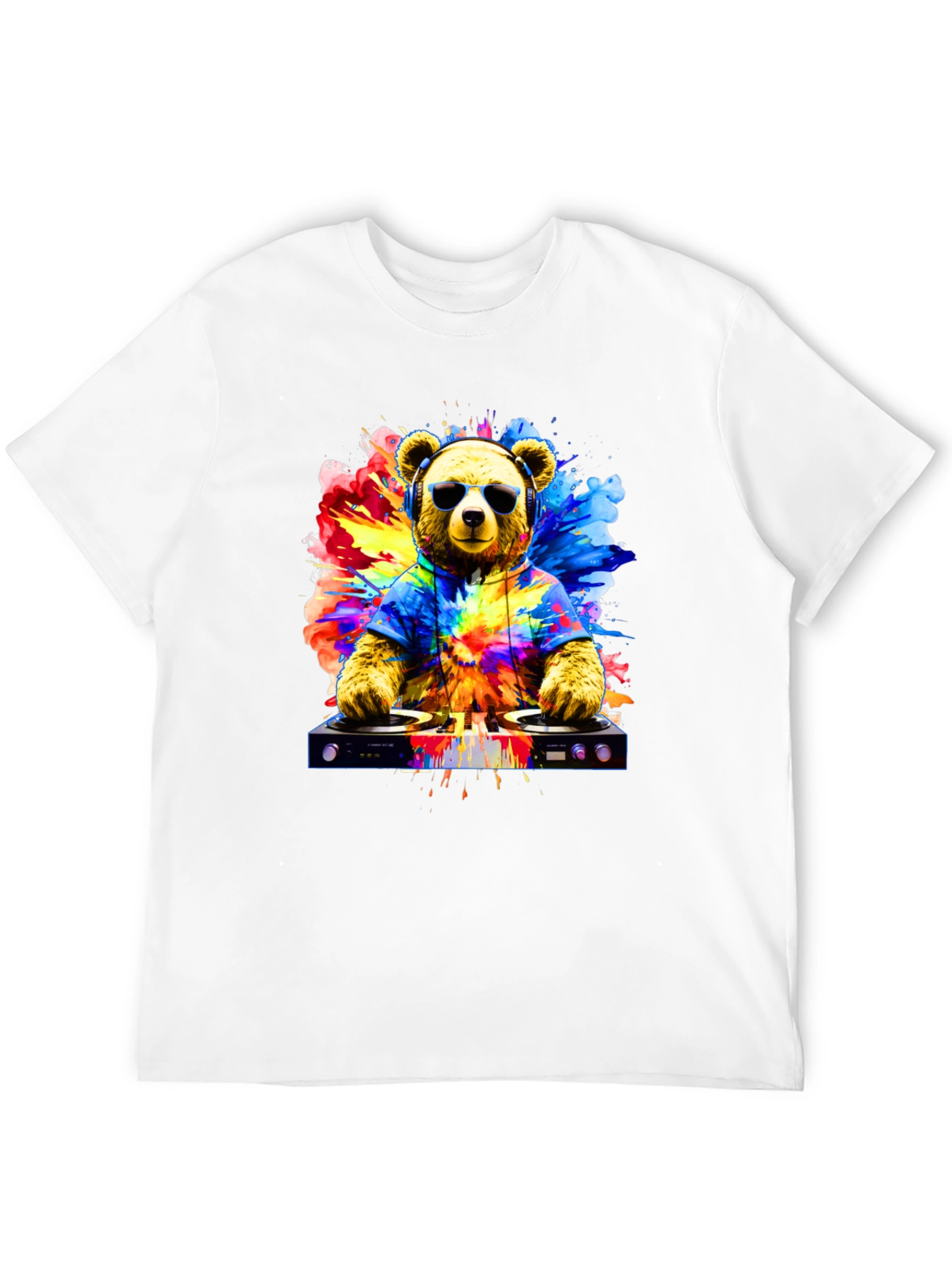 DJ Bear Graphic Tee - Cool Party Animal T-Shirt