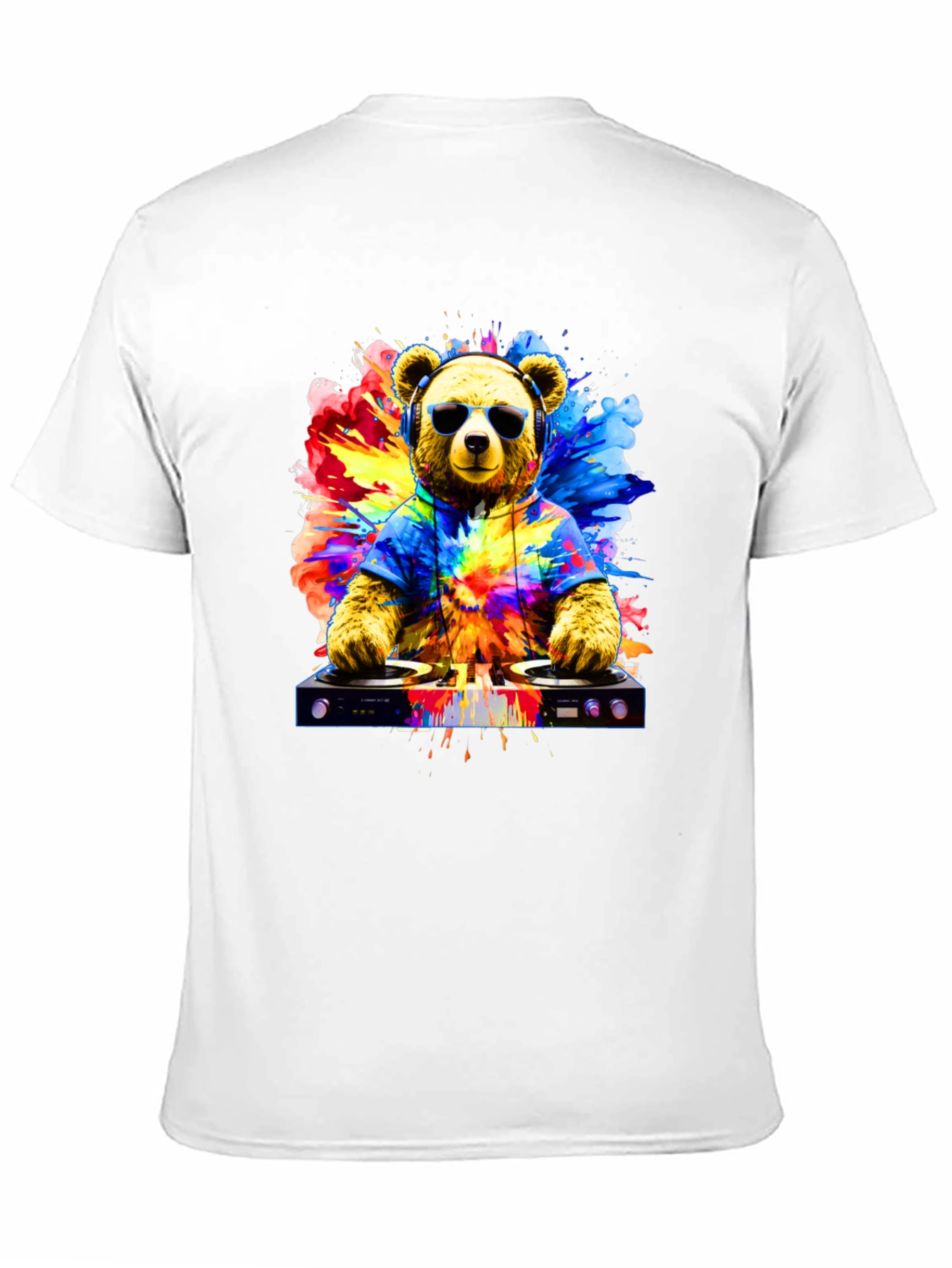 DJ Bear Graphic Tee - Cool Party Animal T-Shirt