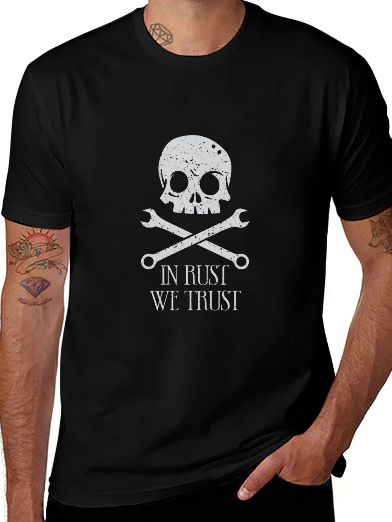 In Rust We Trust Skull & Wrenches Graphic T-Shirt