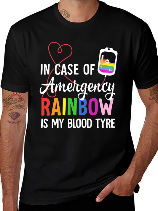 Rainbow Blood Type Graphic Tee
