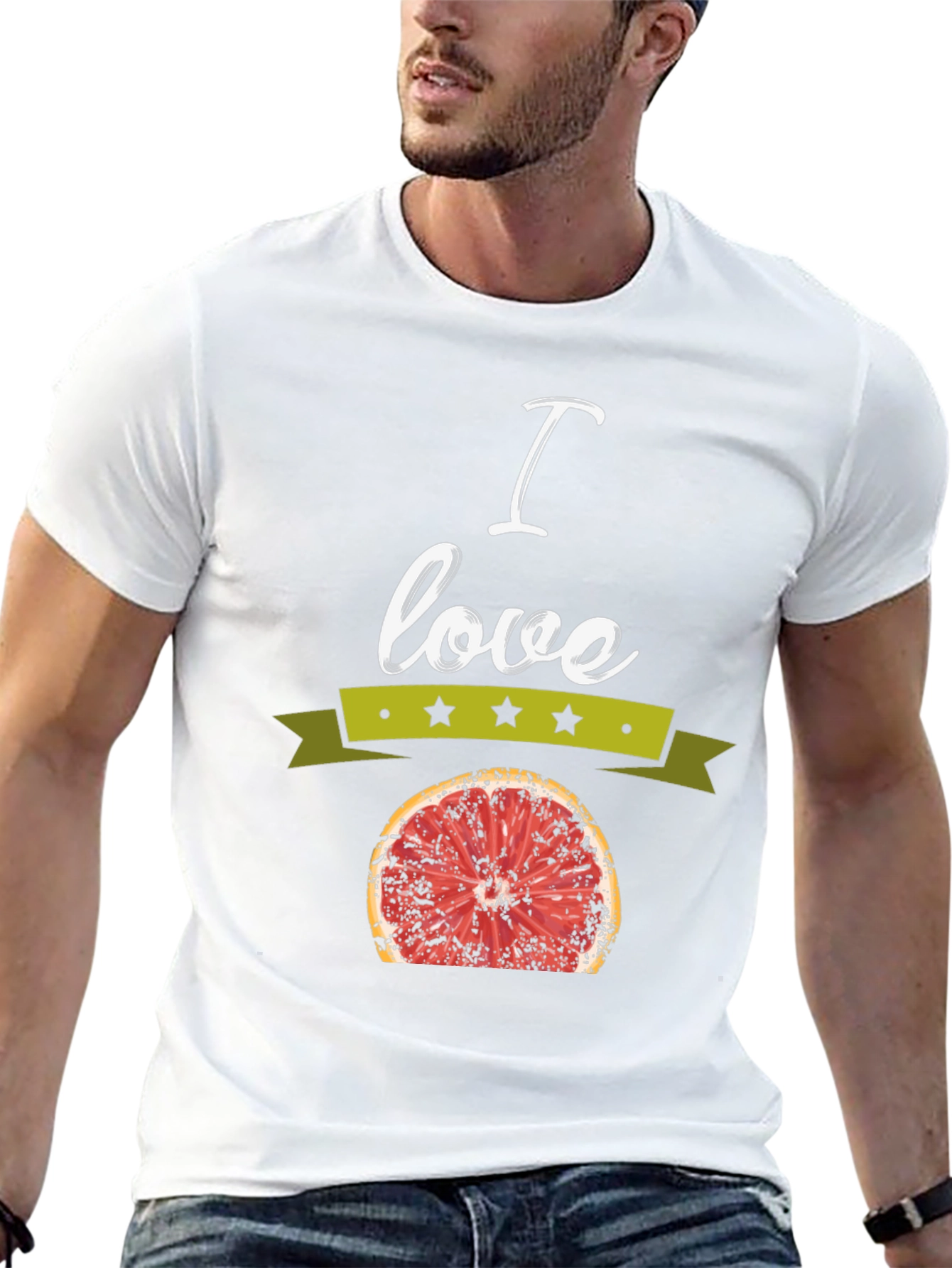I Love Grapefruit Graphic Tee - Black Cotton T-Shirt