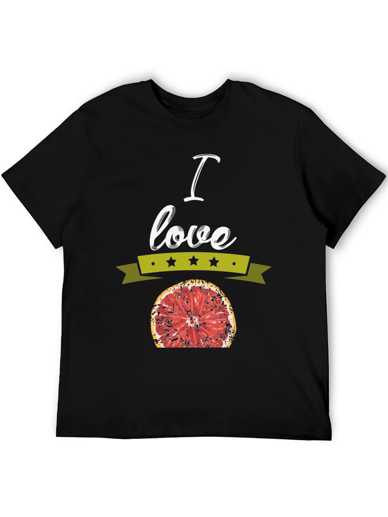 I Love Grapefruit Graphic Tee - Black Cotton T-Shirt