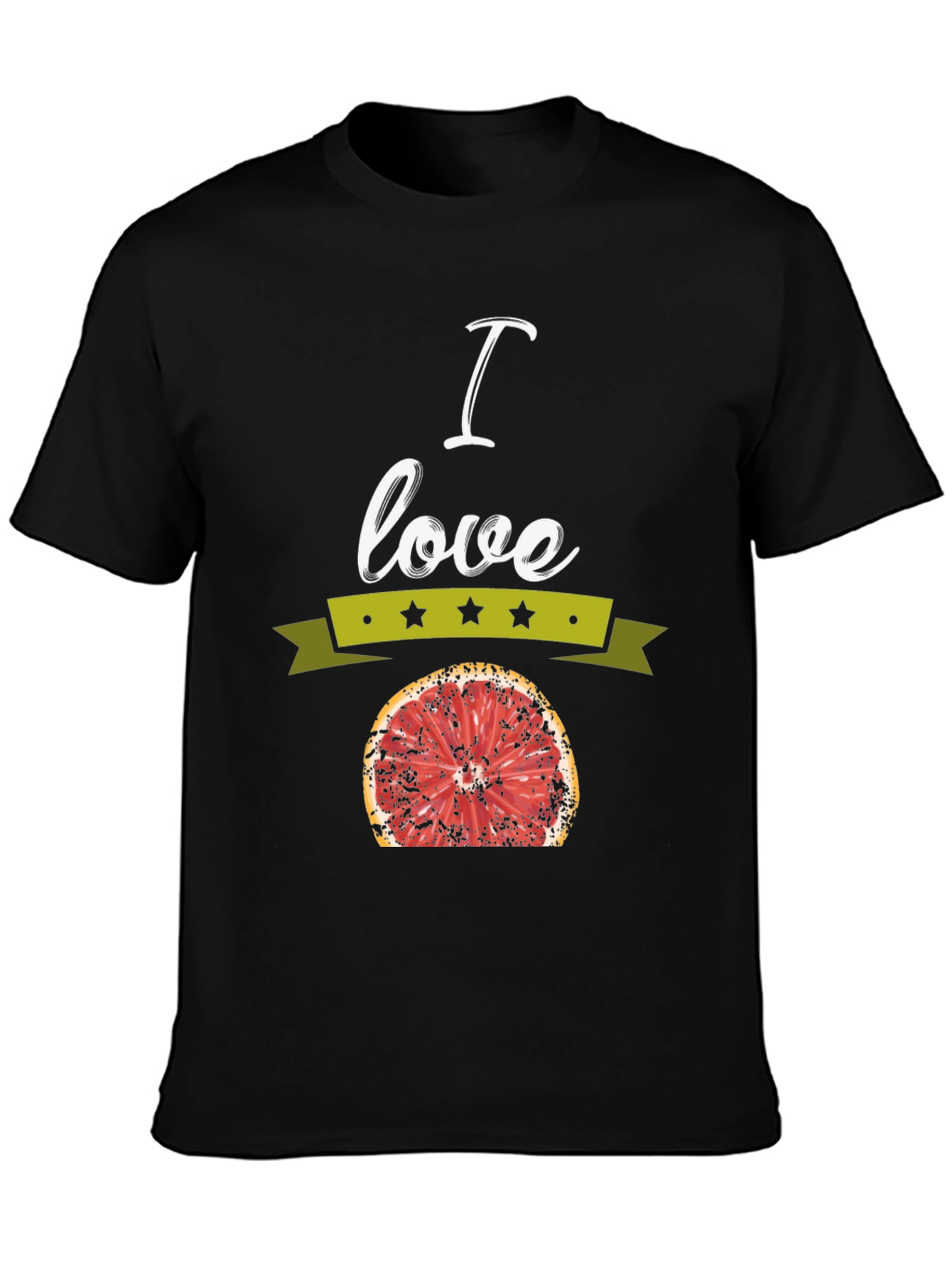 I Love Grapefruit Graphic Tee - Black Cotton T-Shirt