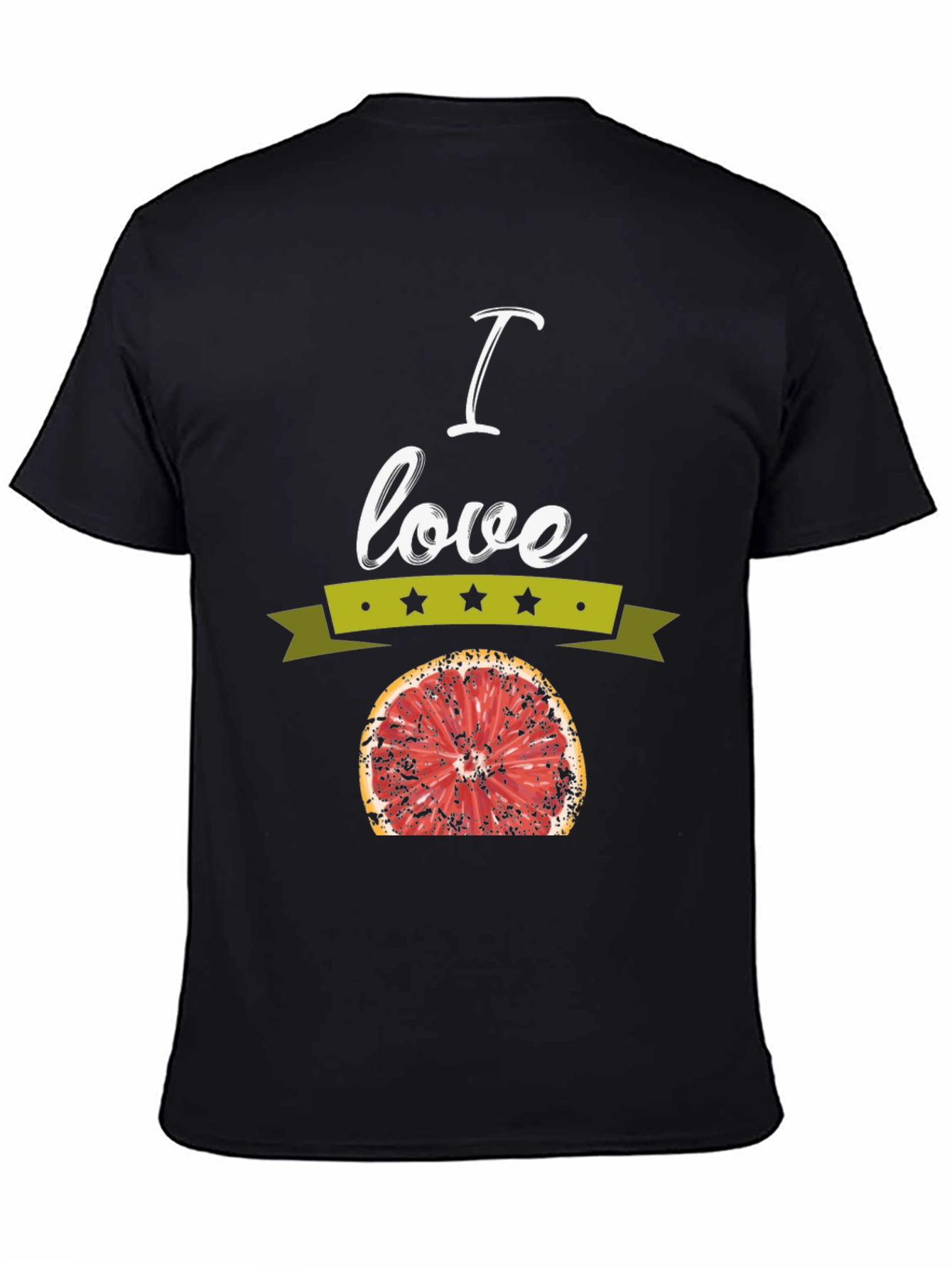 I Love Grapefruit Graphic Tee - Black Cotton T-Shirt