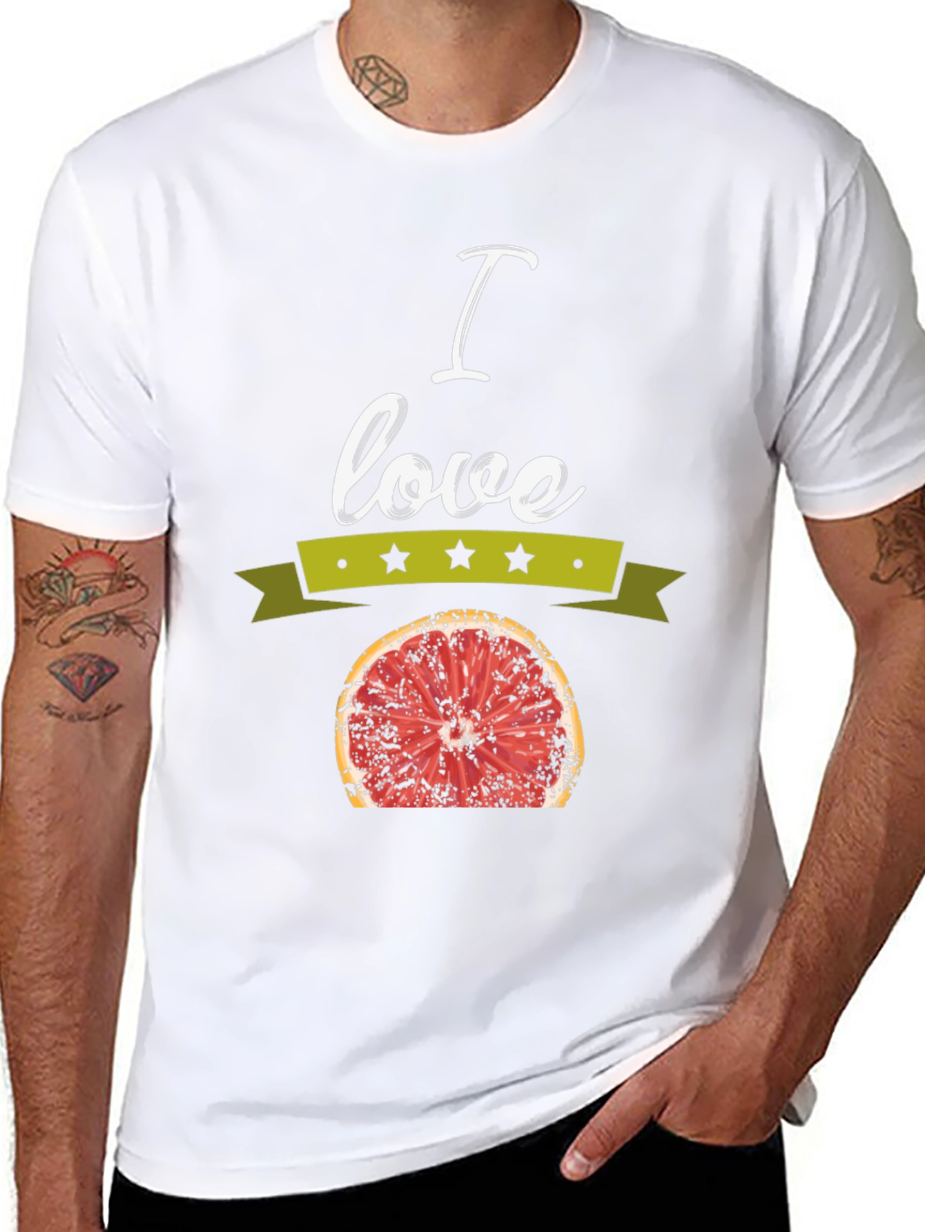 I Love Grapefruit Graphic Tee - Black Cotton T-Shirt