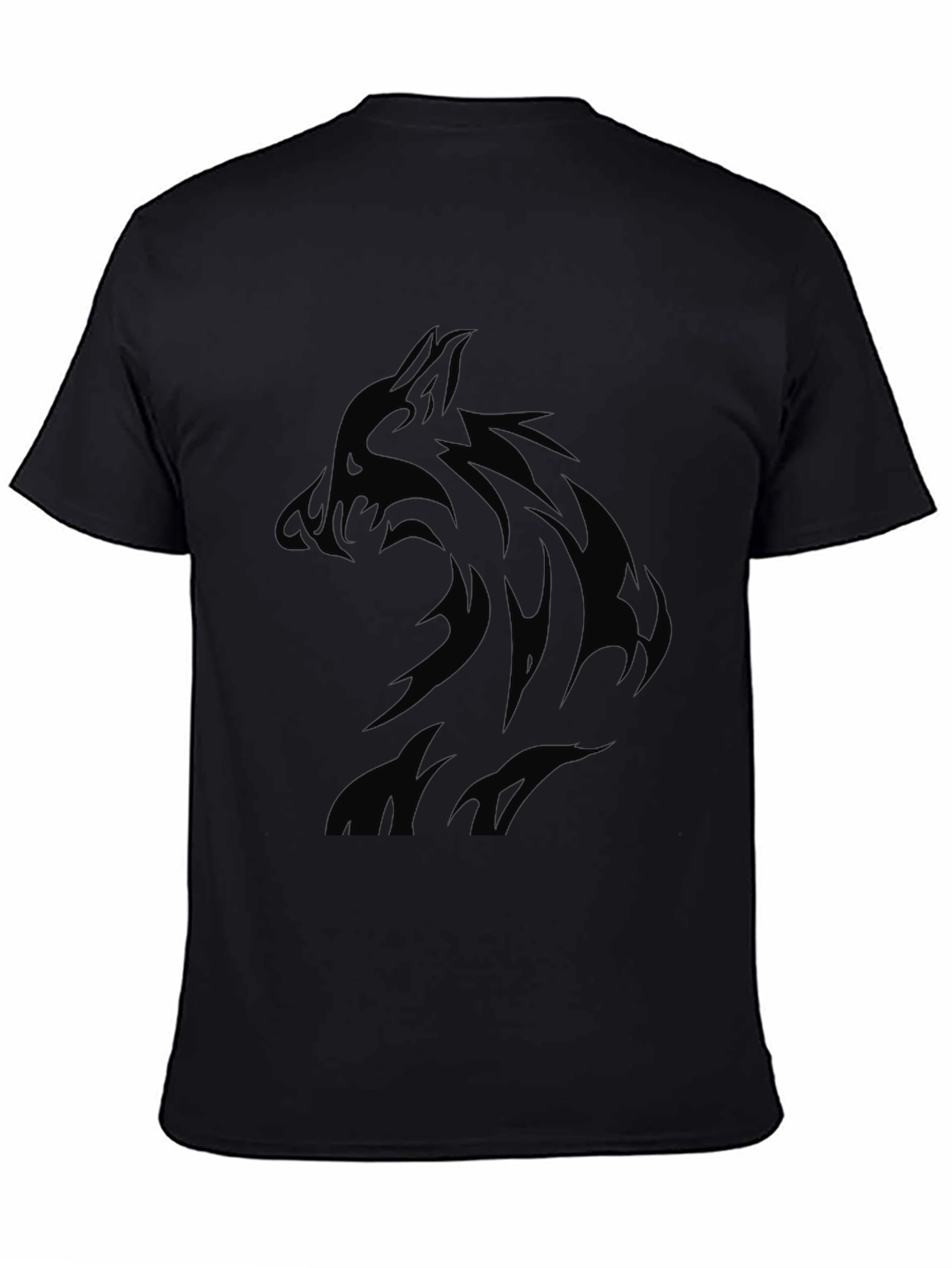 Black Wolf Graphic T-Shirt - Mens Style