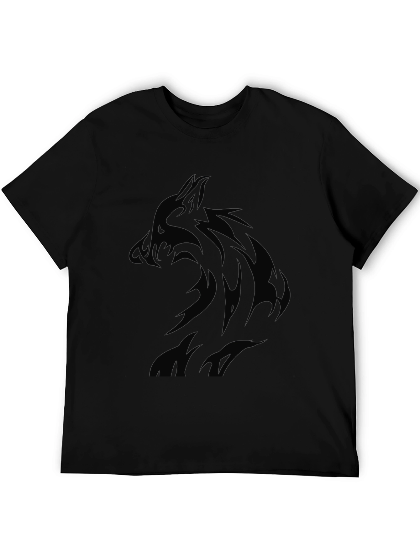 Black Wolf Graphic T-Shirt - Mens Style