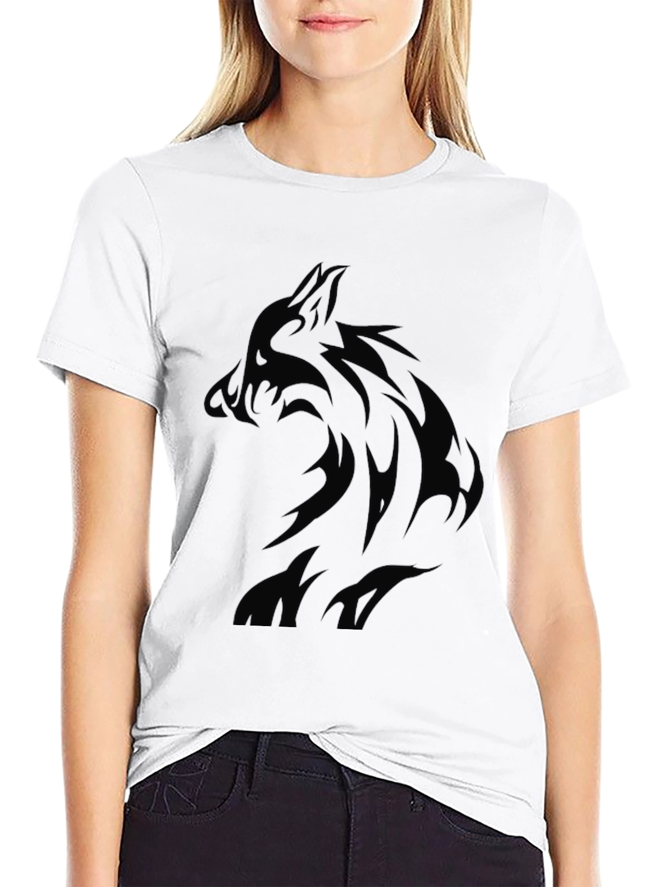 Black Wolf Graphic T-Shirt - Mens Style