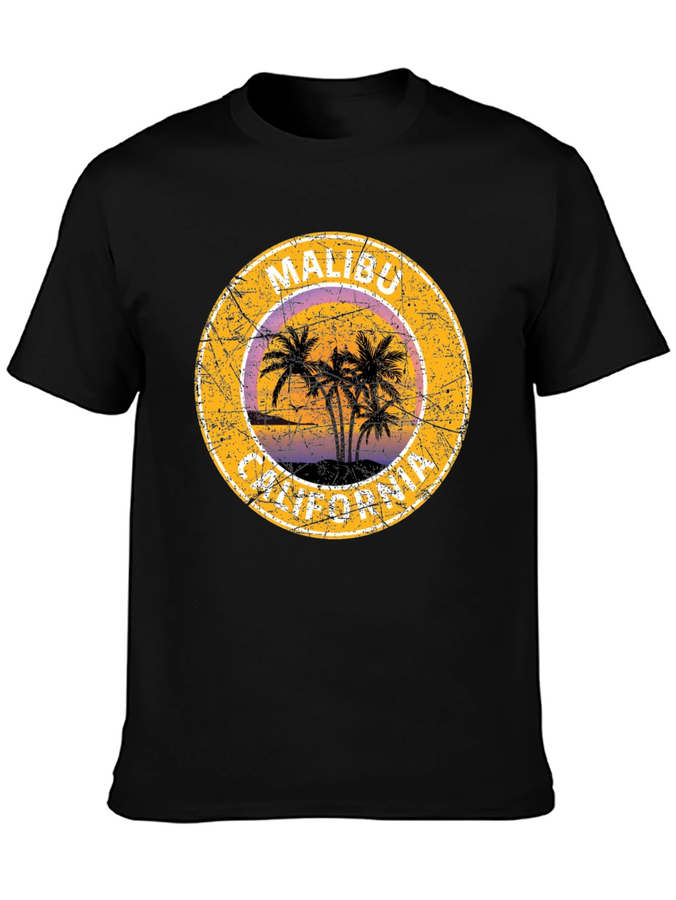 Malibu California Palm Tree Graphic T-Shirt