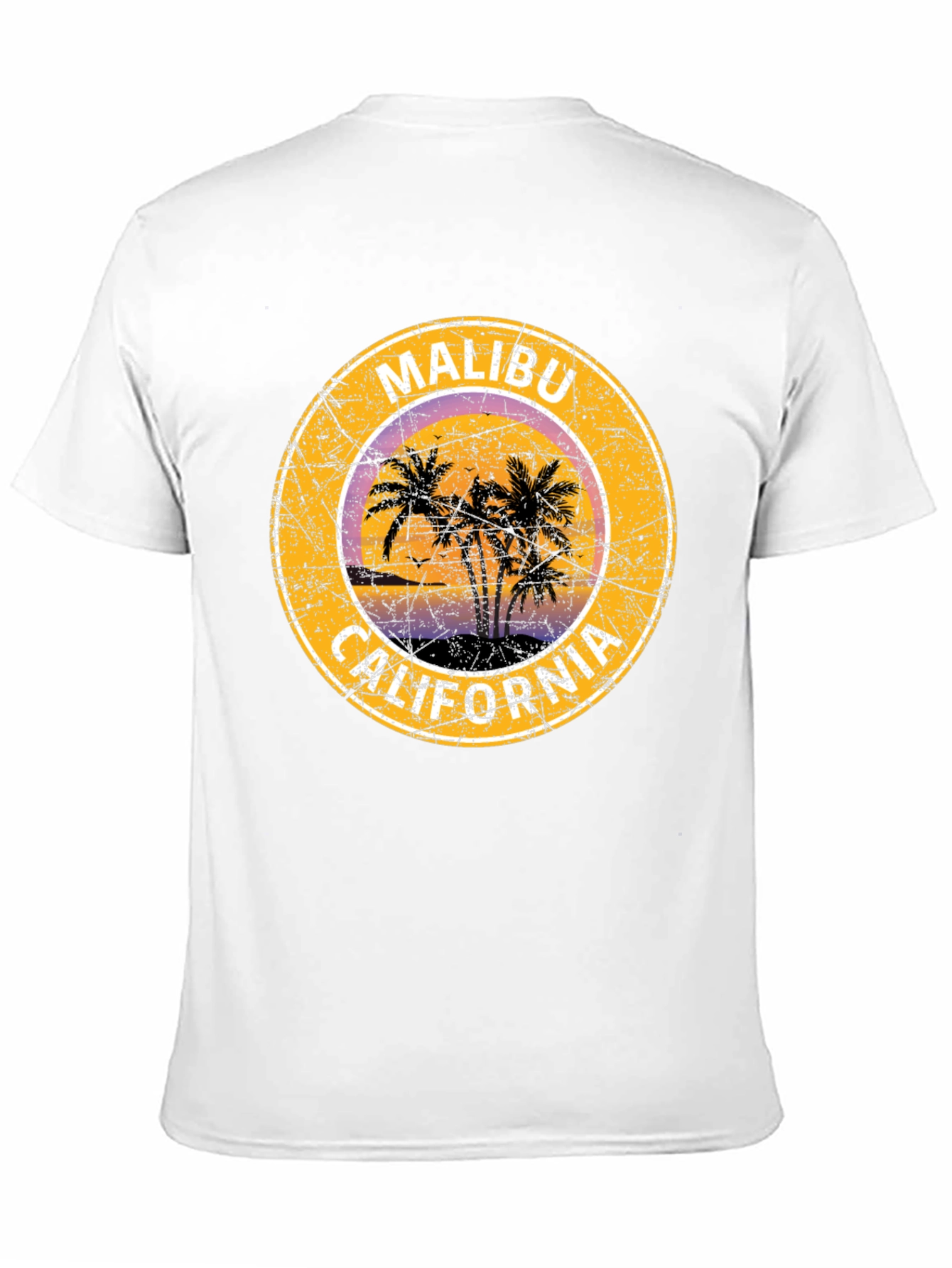 Malibu California Palm Tree Graphic T-Shirt
