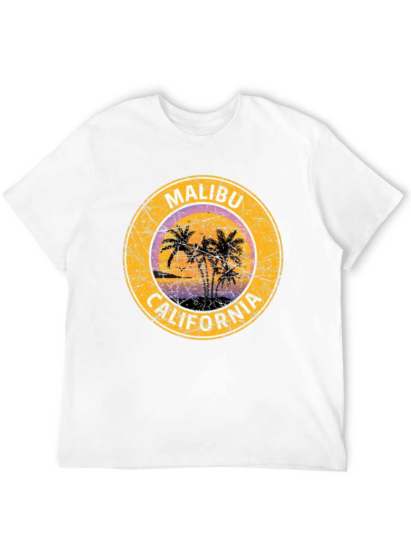 Malibu California Palm Tree Graphic T-Shirt
