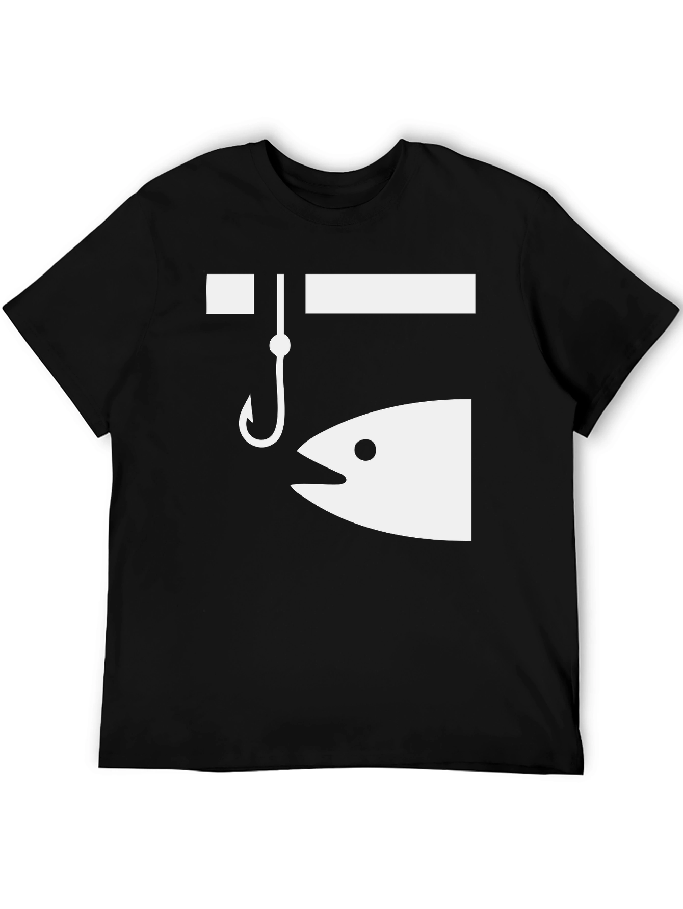 Funny Fishing Hook & Fish Graphic T-Shirt