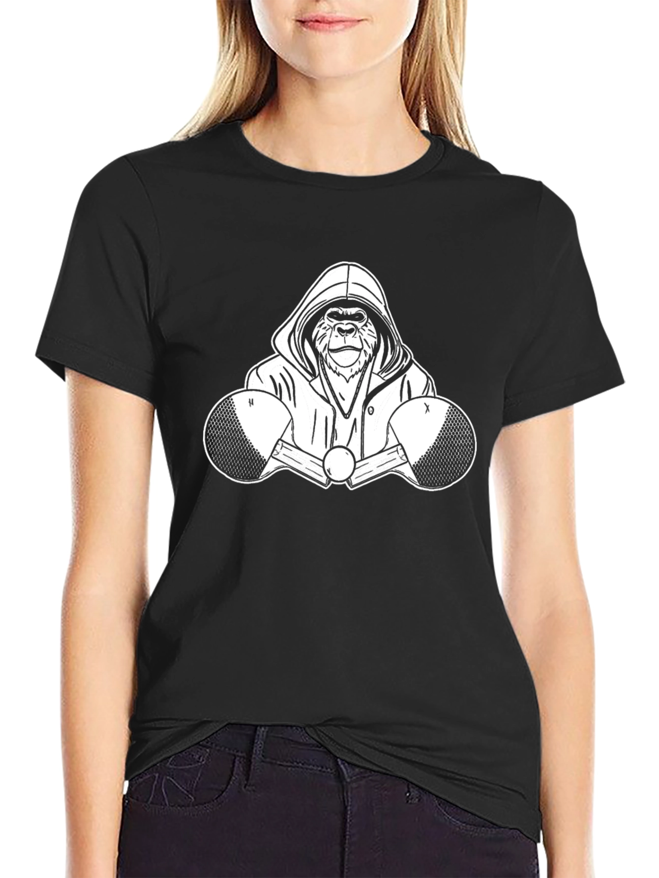 Cool Gorilla Boxer Graphic Tee - Black