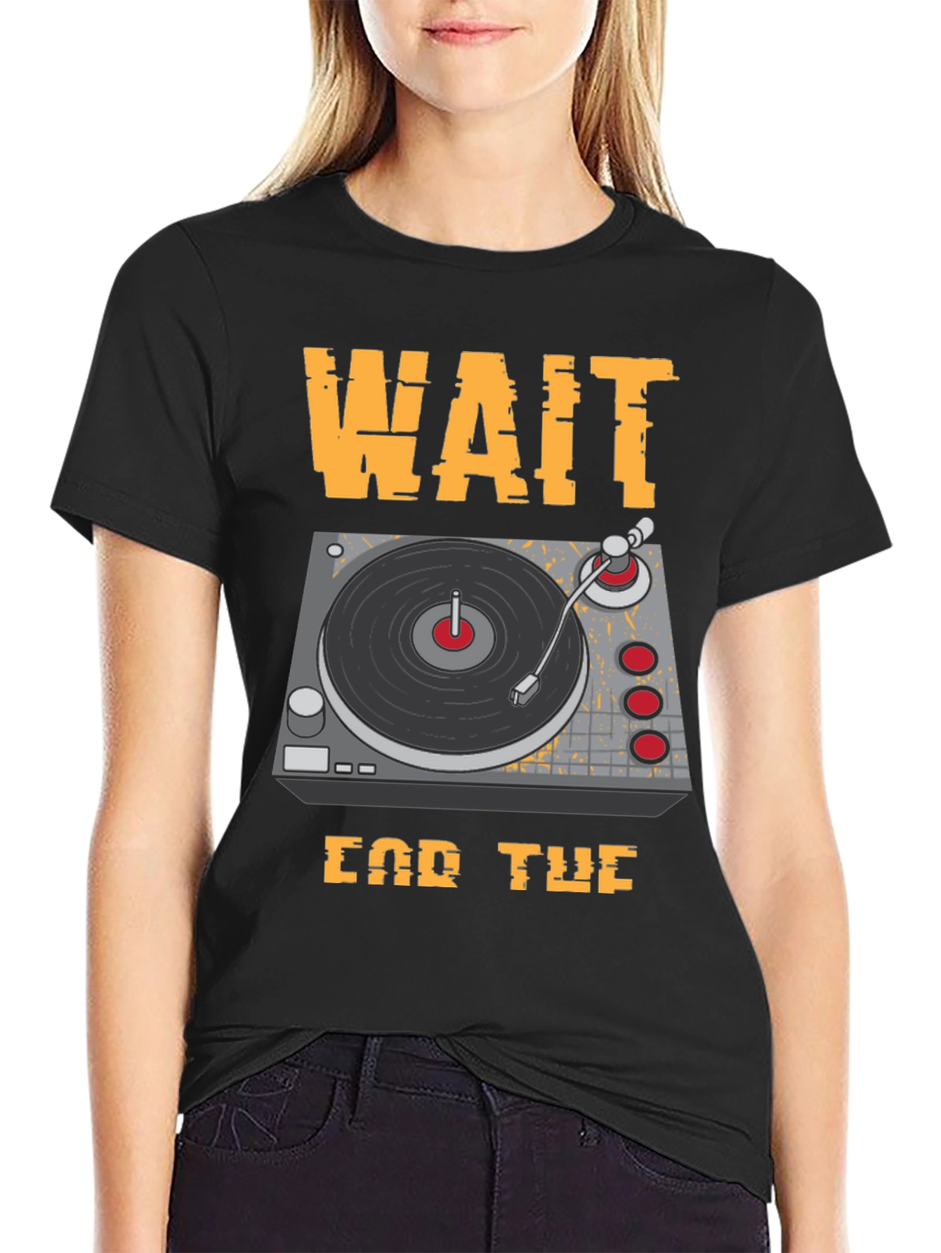 Wait For The Drop DJ Turntable Graphic T-Shirt