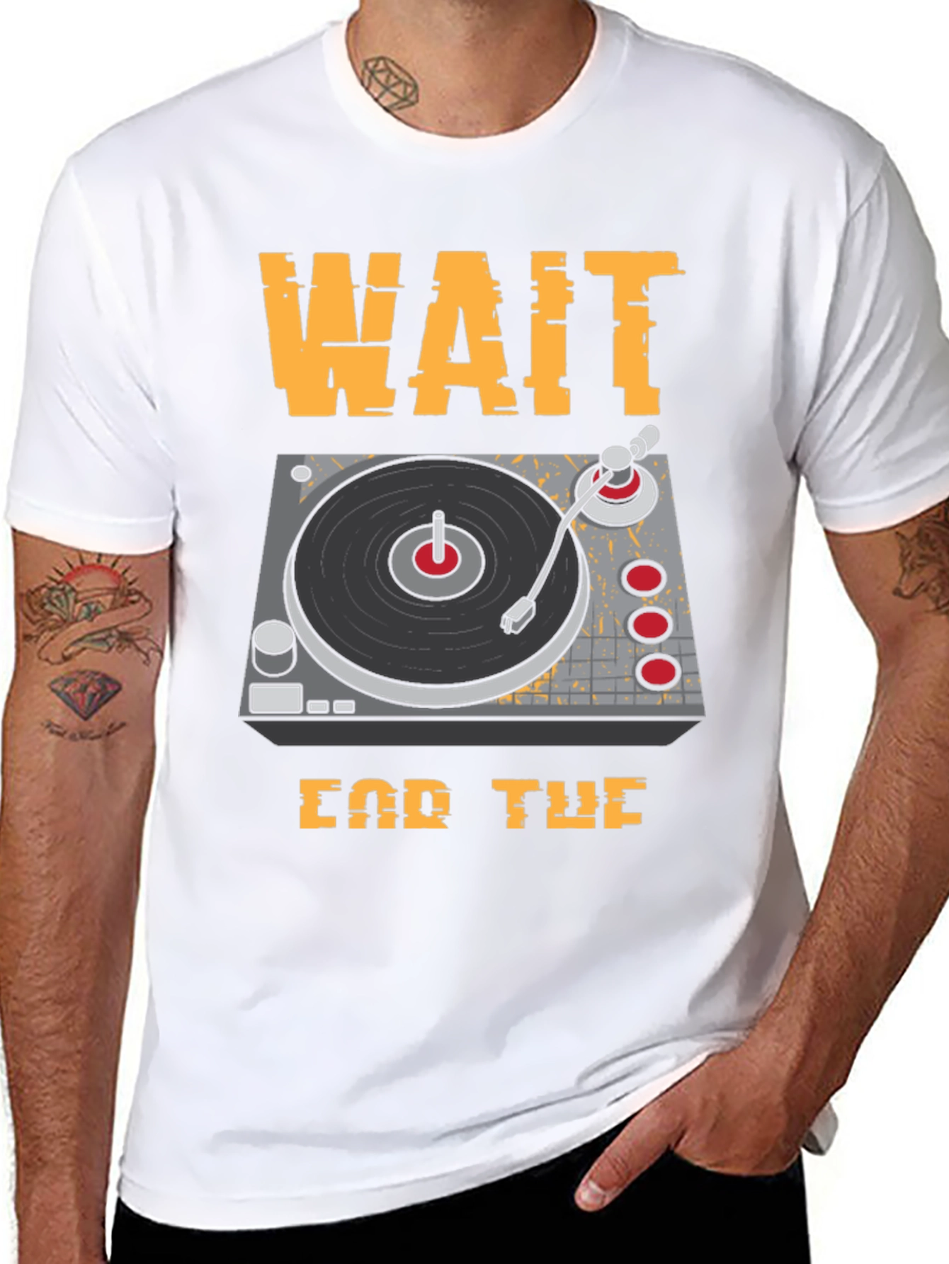 Wait For The Drop DJ Turntable Graphic T-Shirt