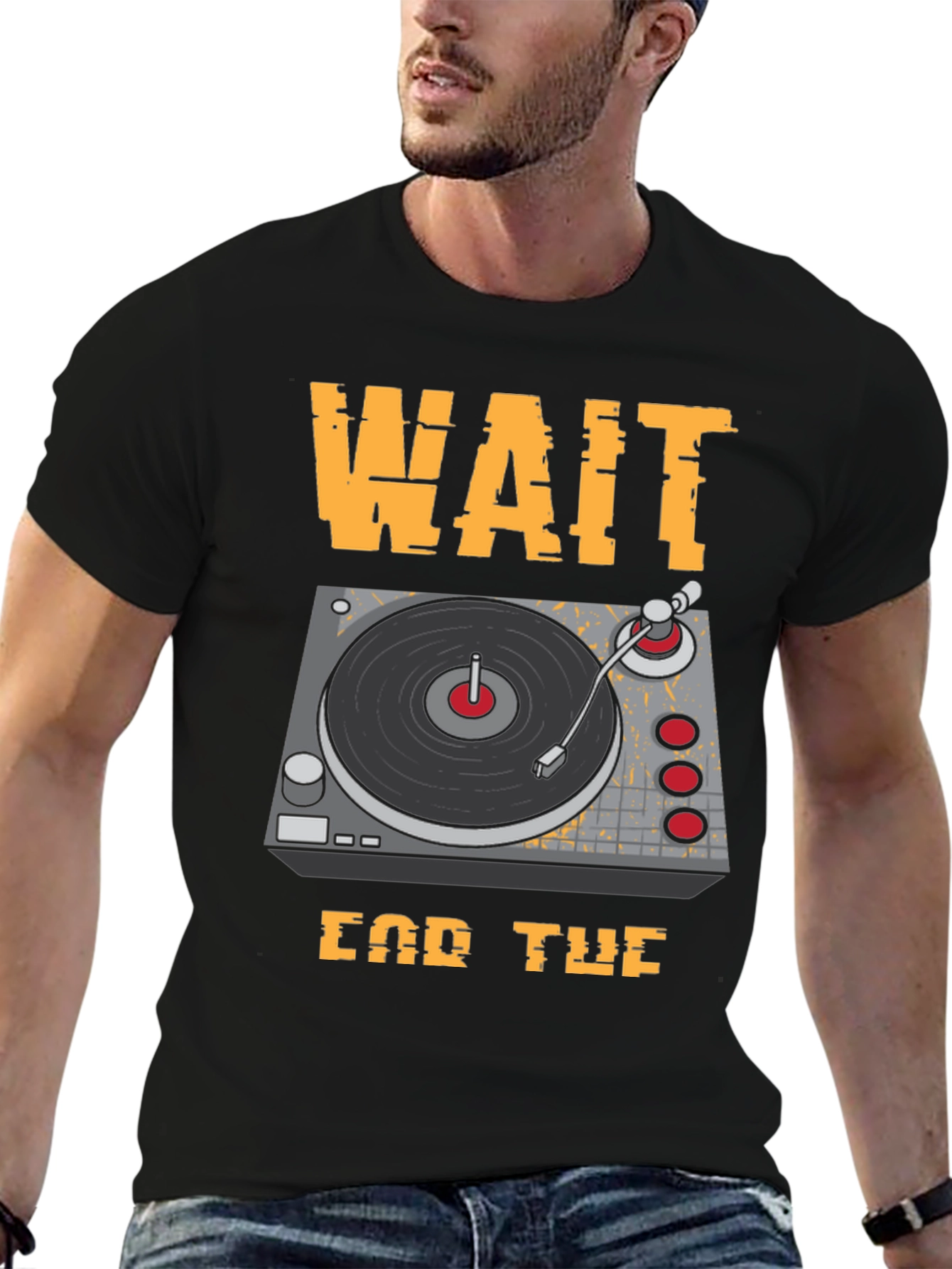 Wait For The Drop DJ Turntable Graphic T-Shirt