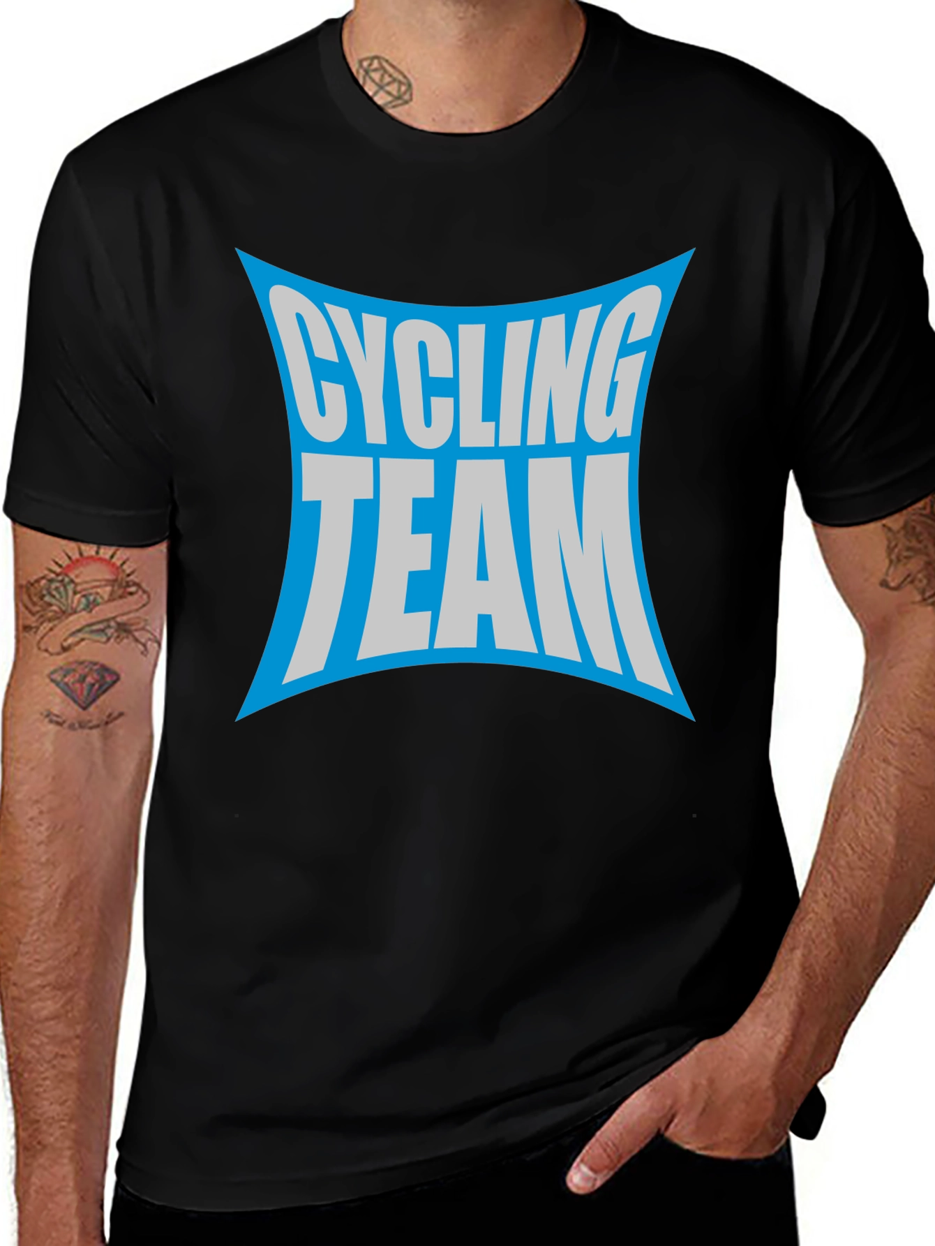 Cycling Team Graphic T-Shirt - Black
