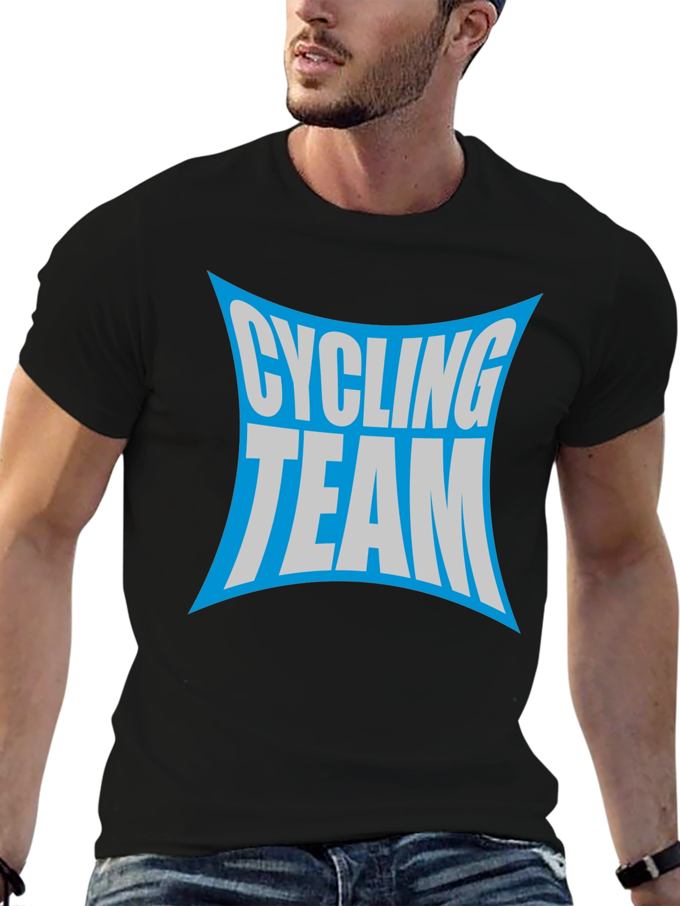 Cycling Team Graphic T-Shirt - Black