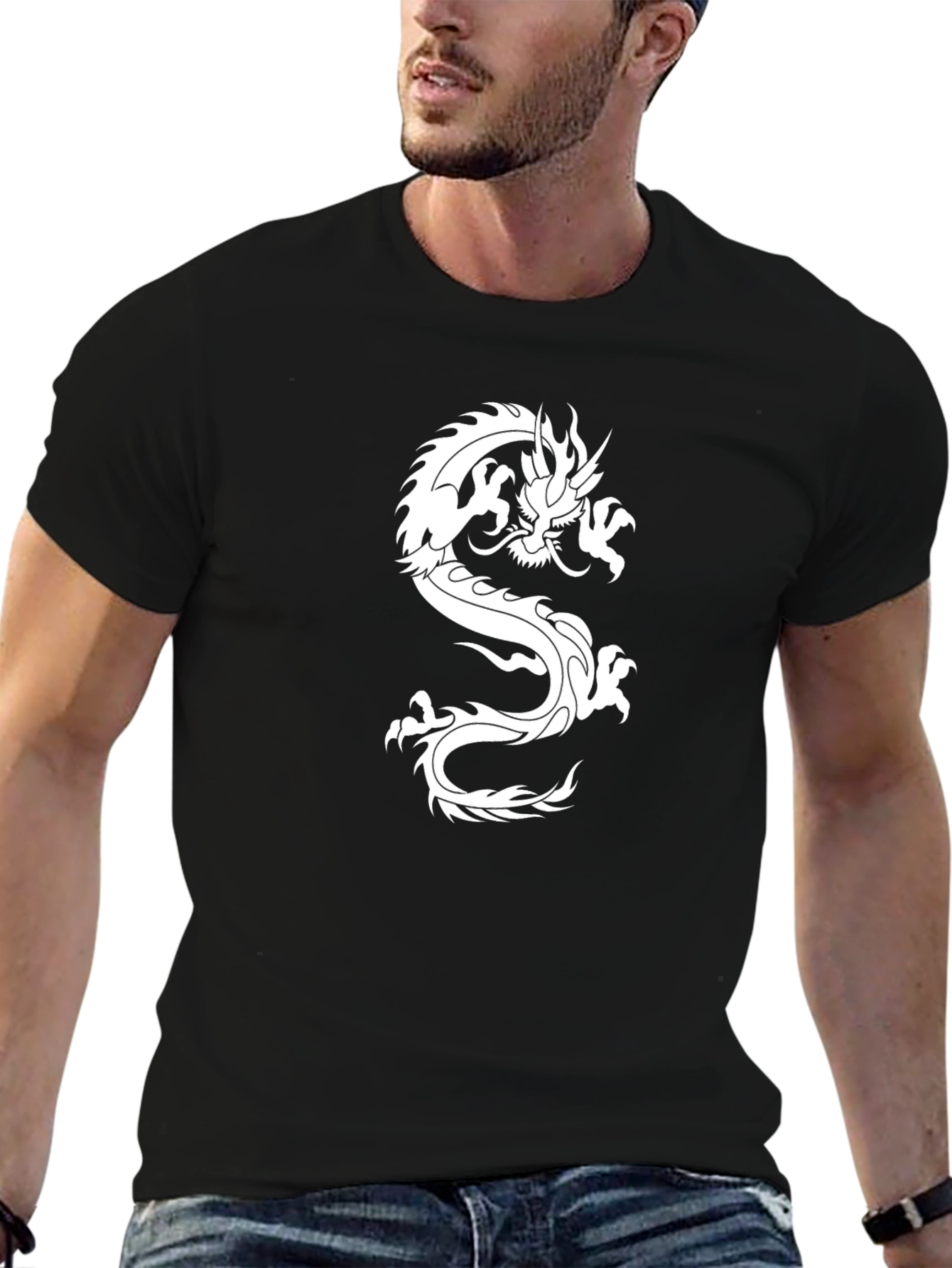 Black Dragon Graphic Tee - Stylish Mens Casual Shirt