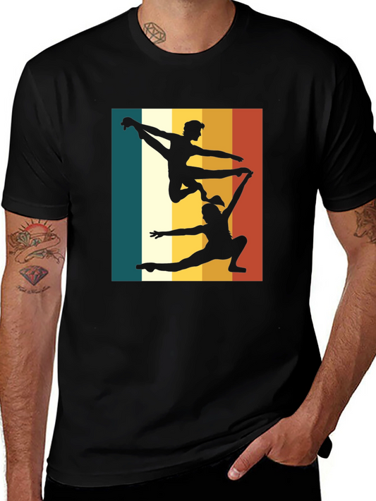 Vintage Acrobatic Duo Graphic Tee - Black