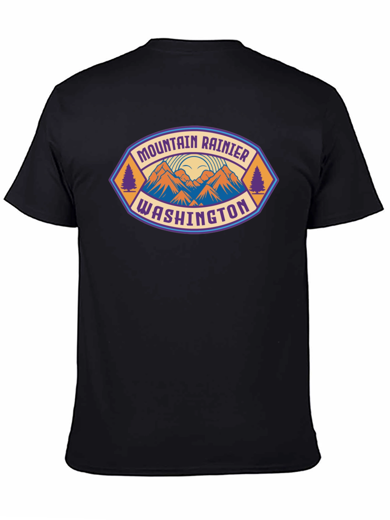 Mountain Rainier Washington Tee - Black