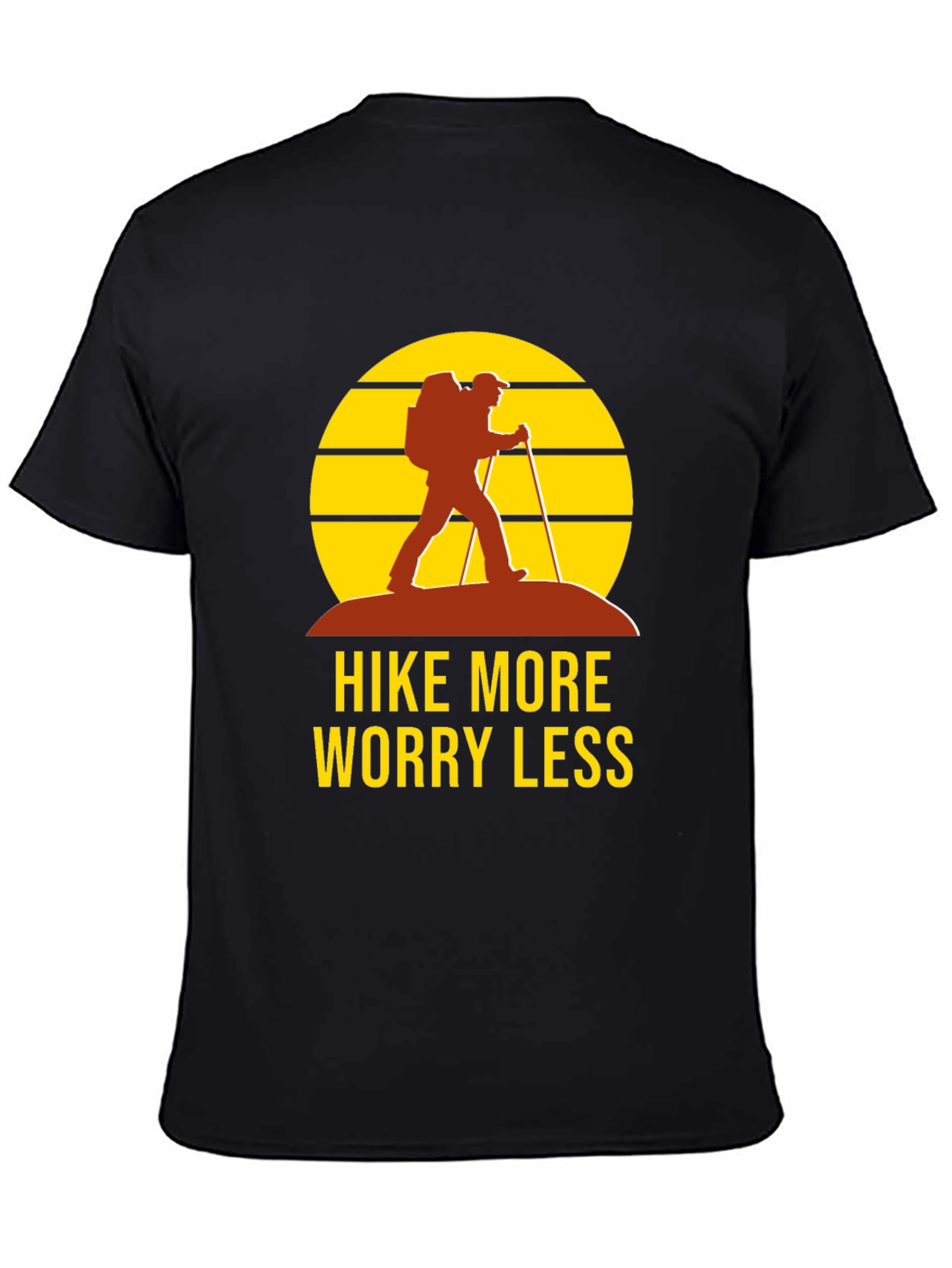 Hike More Worry Less Black Graphic Tee