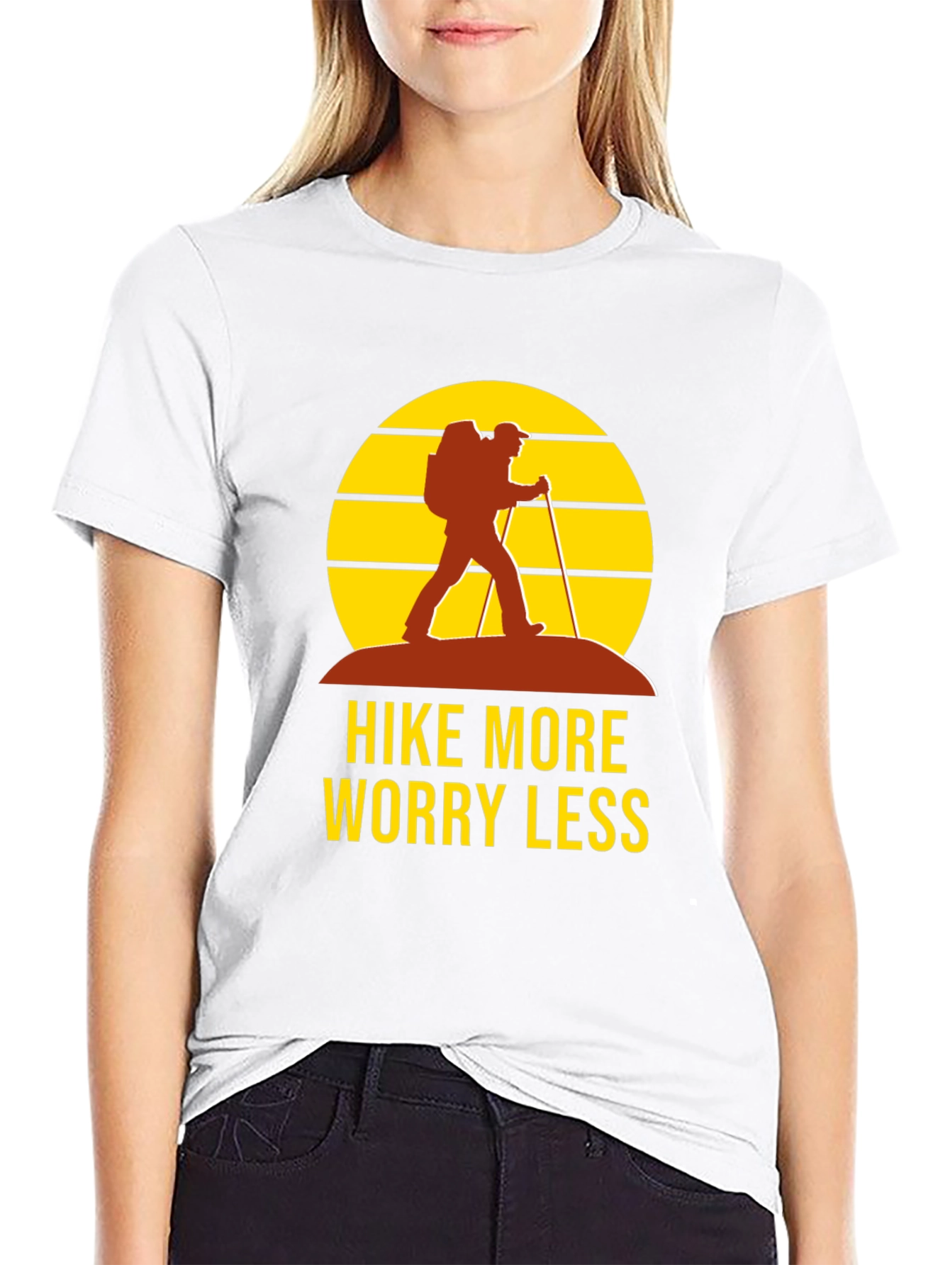 Hike More Worry Less Black Graphic Tee