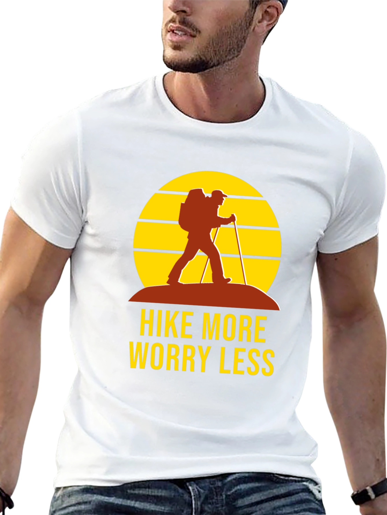 Hike More Worry Less Black Graphic Tee