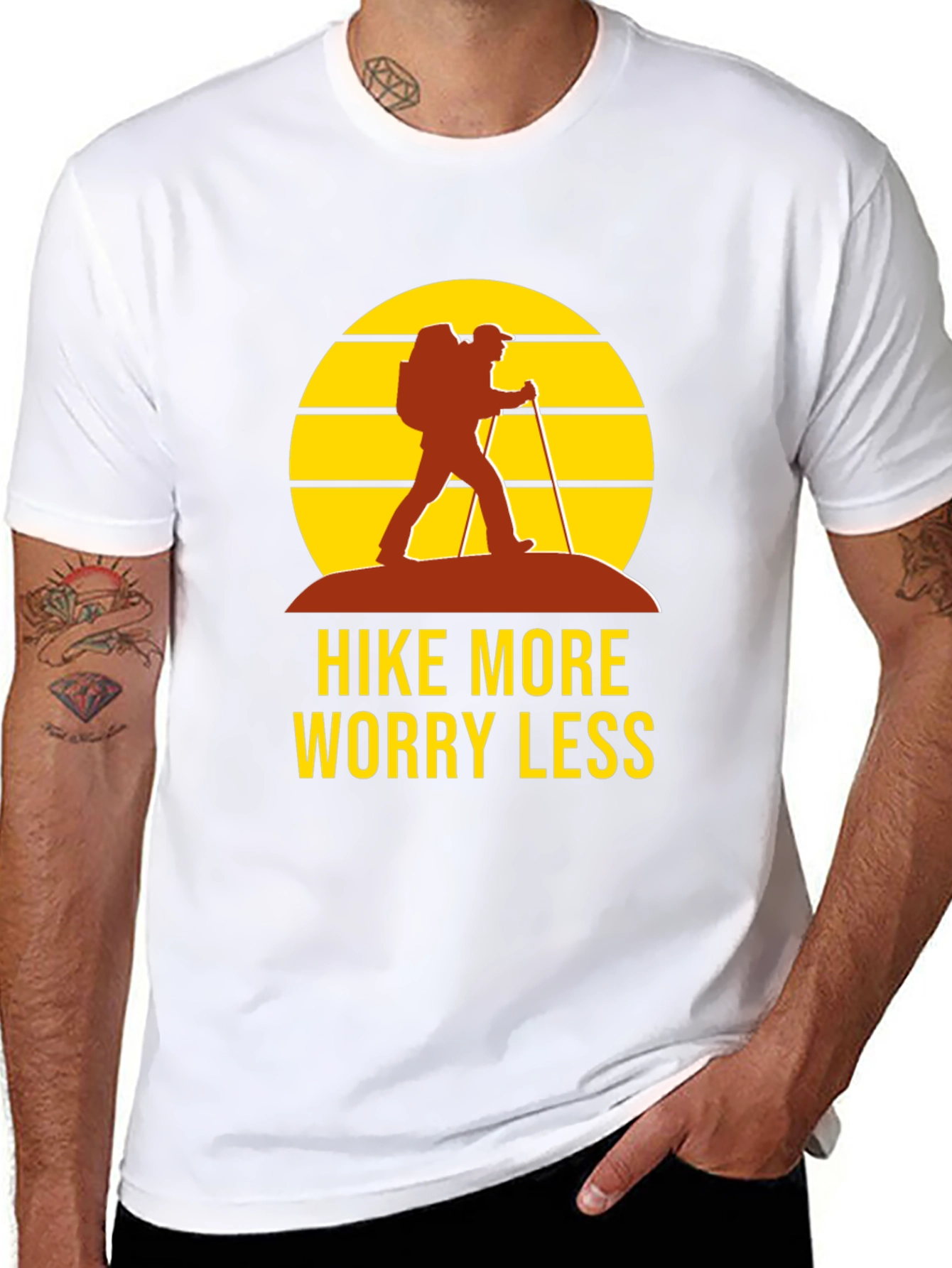 Hike More Worry Less Black Graphic Tee