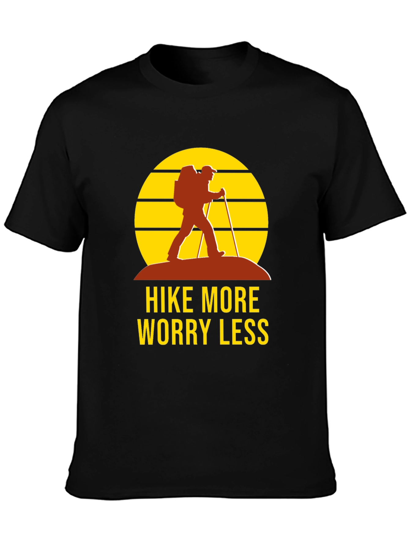 Hike More Worry Less Black Graphic Tee