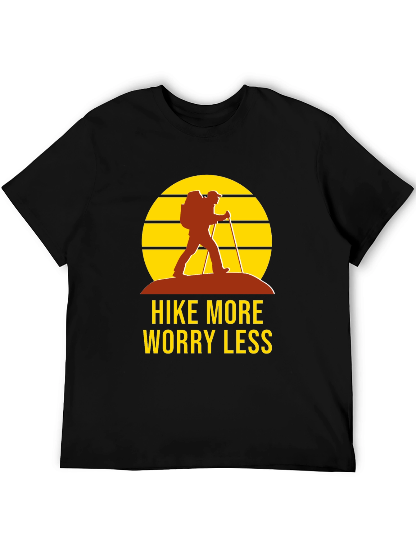 Hike More Worry Less Black Graphic Tee