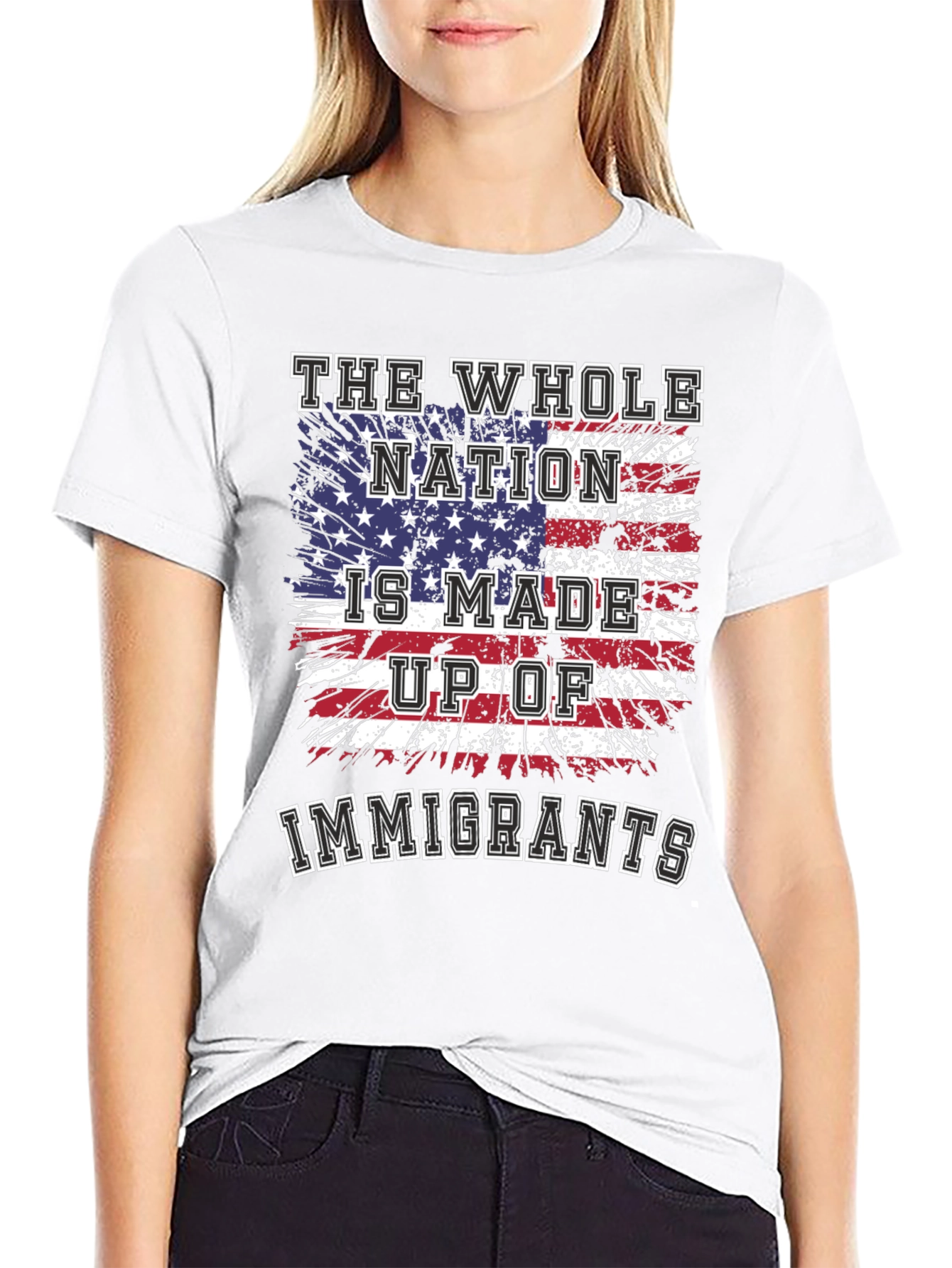 Immigrants USA Flag Graphic T-Shirt