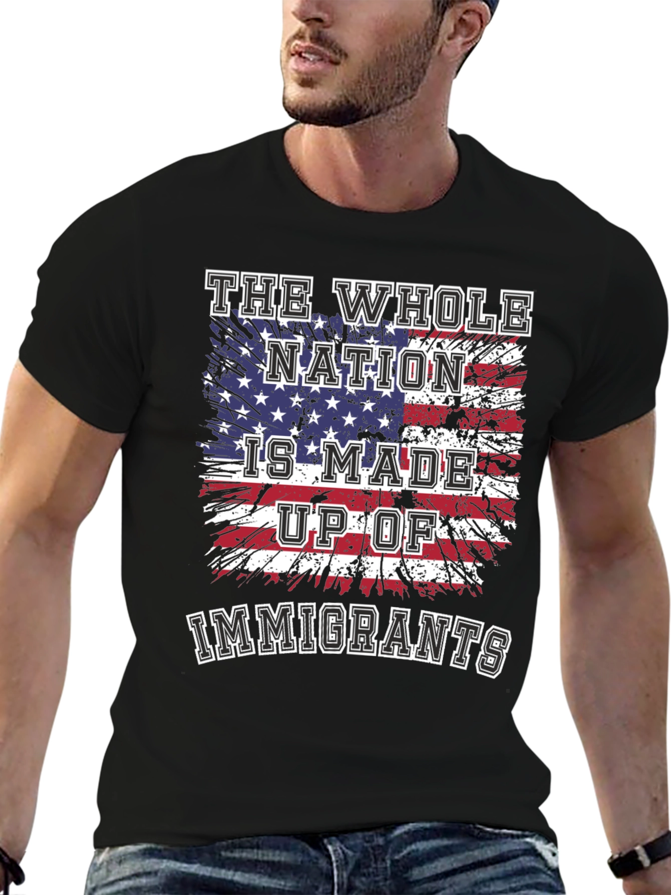 Immigrants USA Flag Graphic T-Shirt